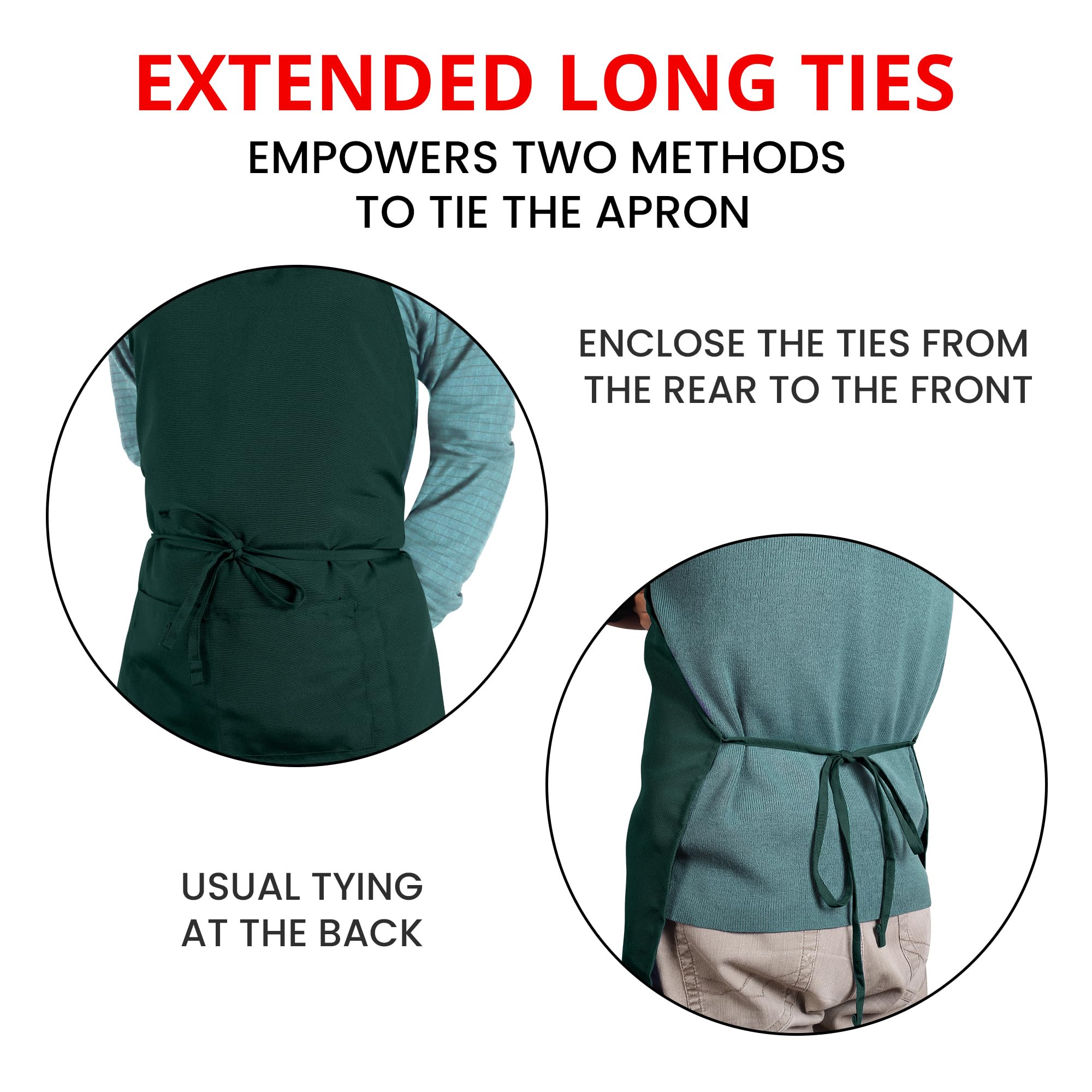 Utopia Kitchen 10 Pack Bib Apron, Unisex Adjustable Aprons With 2 Pockets, Waterdrop Resistant Cooking Kitchen Chef Apron For Me