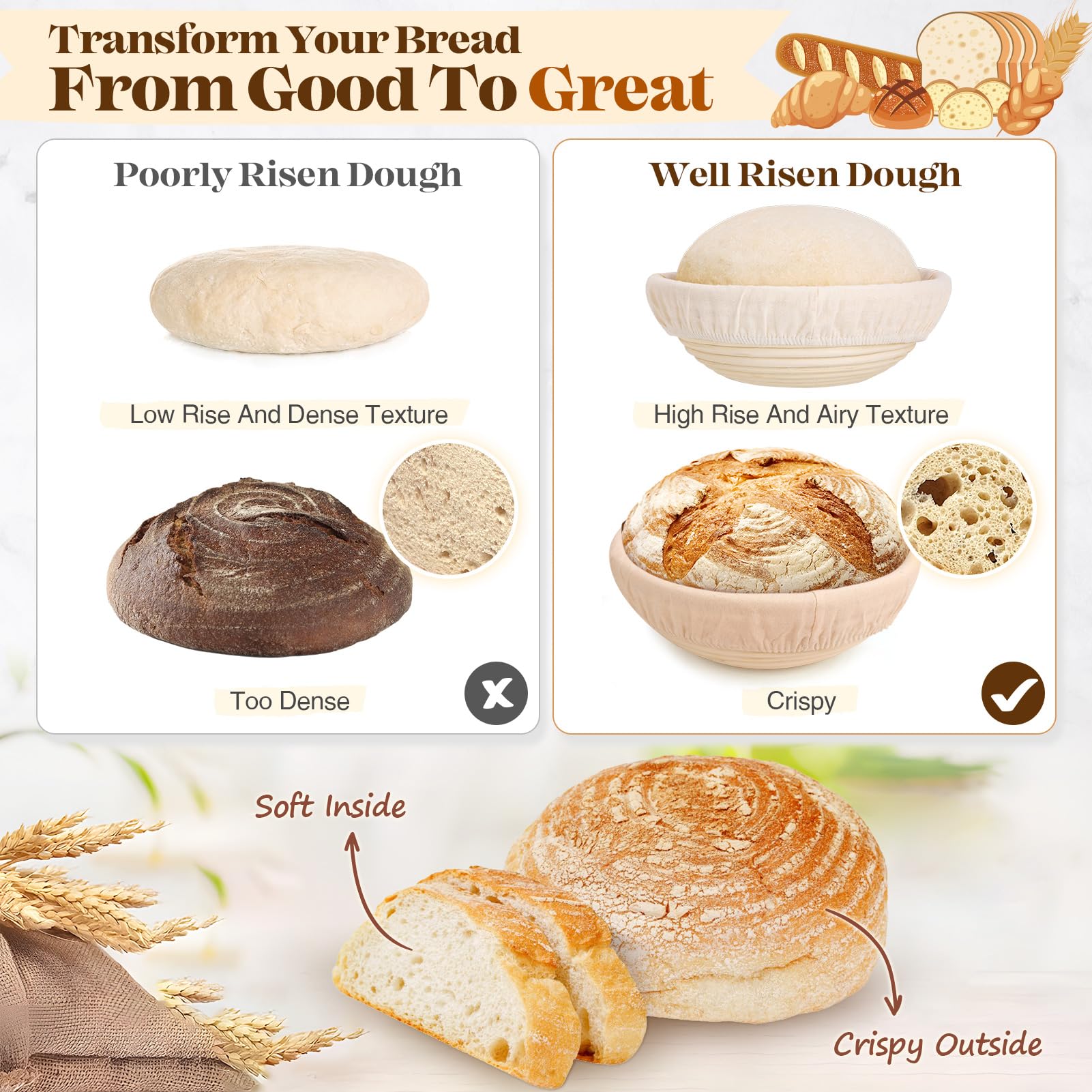 Sourdough Starter Kit, Sourdough Bread Baking Supplies, Sourdough Kit for Modern Home and Kitchen, Sourdough Bread Basket, Sour