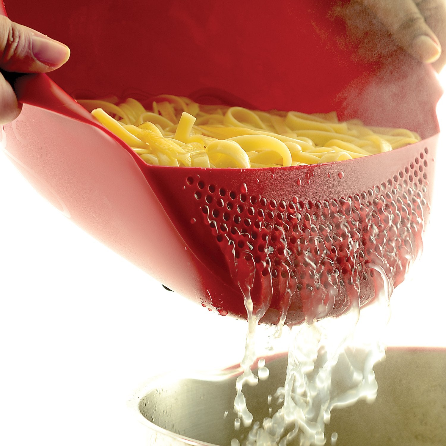 Norpro Nor-2176 Plastic Serving Bowl With Strainer , Red