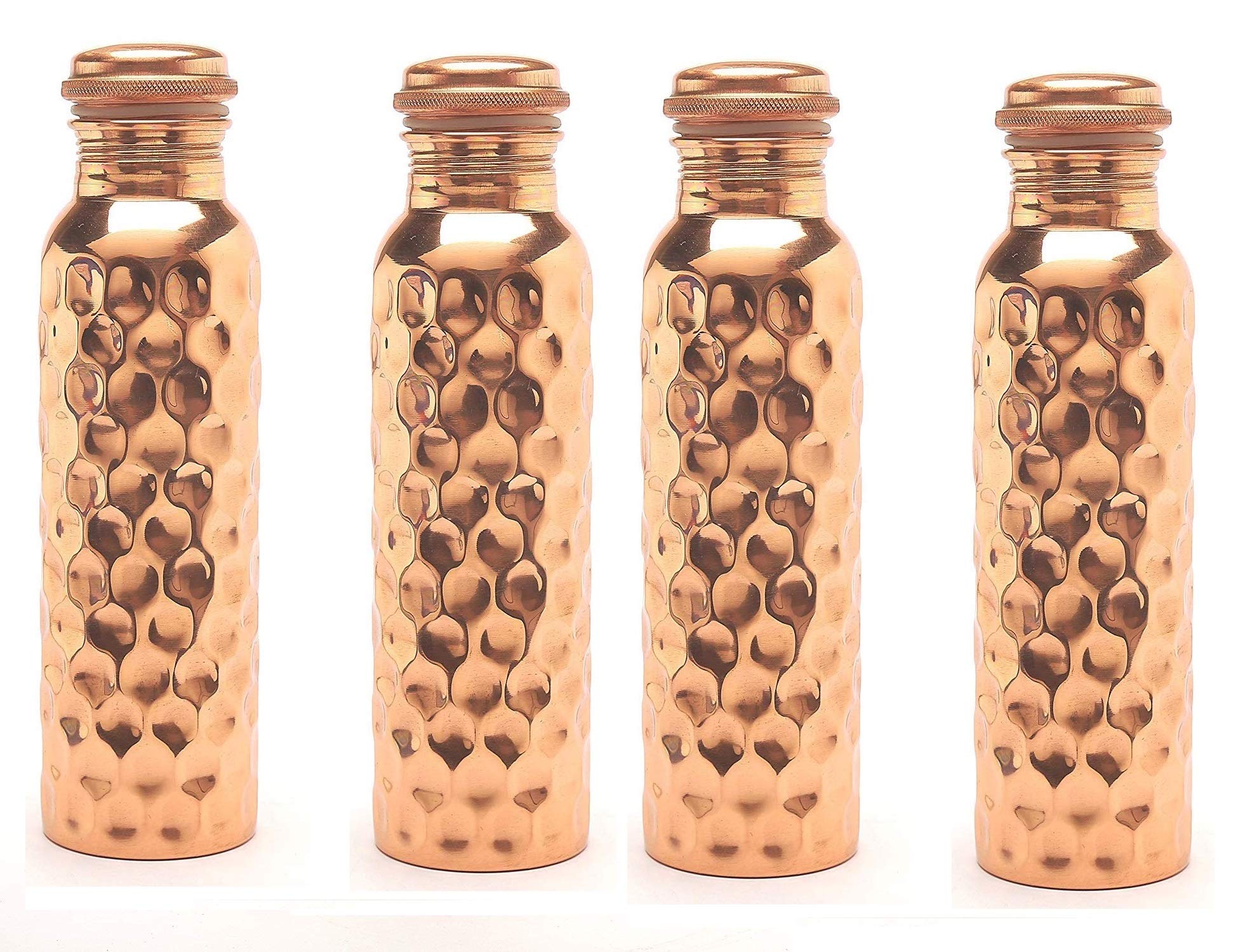 Imago Copper Water Bottle, 1L, Set Of 4, Brown
