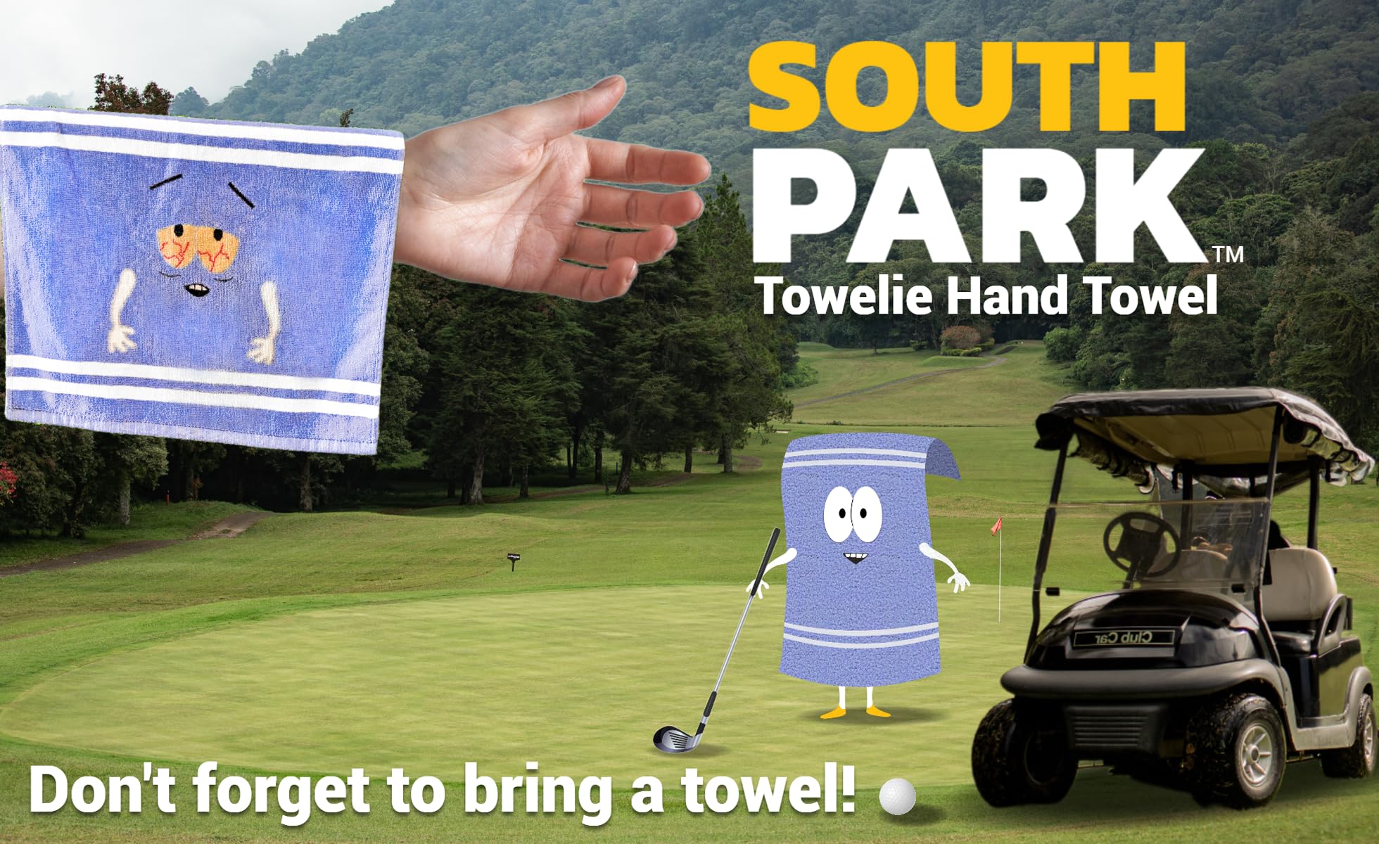 South Park Towel | Towelie Hand Towel | 23x13.5 Inches | Blue | Officially Licensed