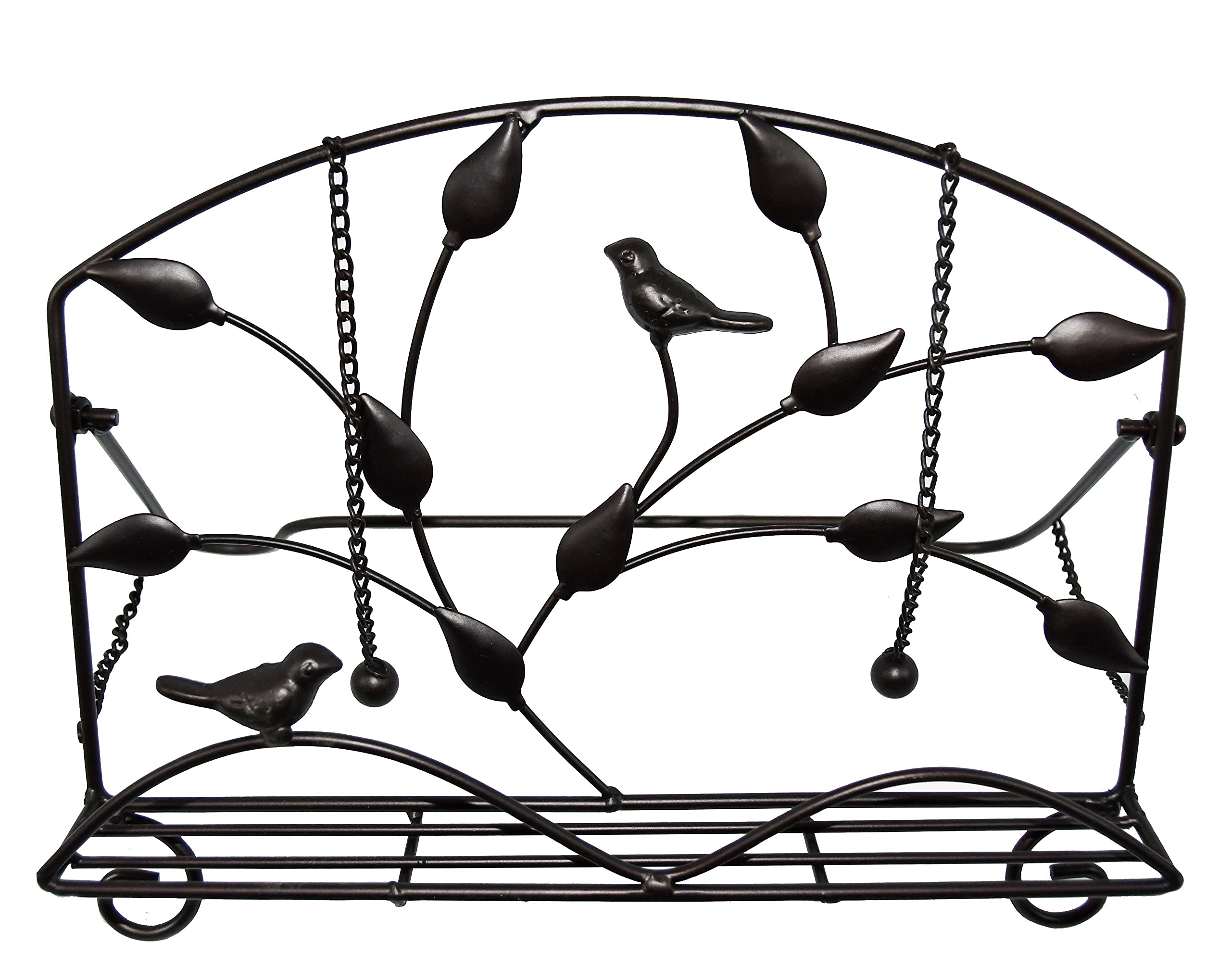 Owlgift Classic Cast Iron Brid & Metal Leaf Design Cookbook Stand, Decorative Recipe Holder For Kitchen, Coffee, Tablet Placemen