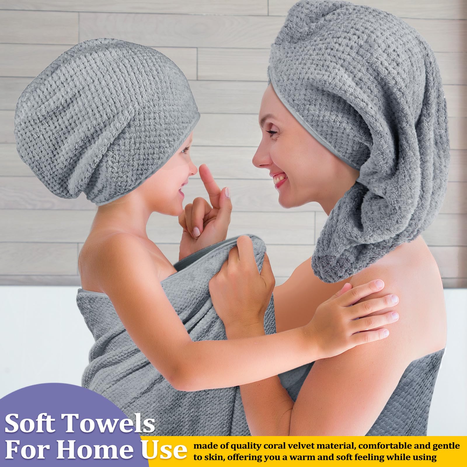 Preboun 12 Pcs Towels And Washcloths Sets Bath Towel Set Include 4 Bath Towels 4 Hand Towels 4 Washcloths, Quick Dry Coral Velve