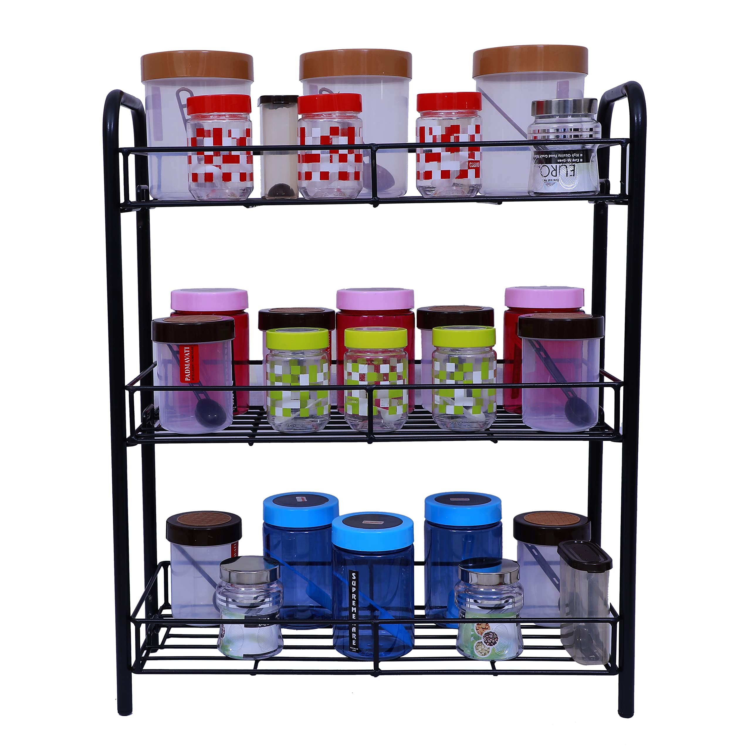 D&V ENGINEERING 3-Tier Kitchen Storage Shelf Shelves Holder Stand Rack, Kitchen Countertop Storage Shelf Organizer, Kitchen Spic