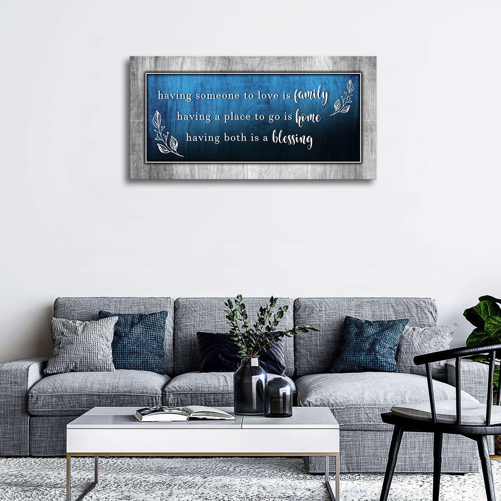 Family Canvas Wall Art-Family Home Blessing Inspirational Quote Wall Pictures-Having Someone To Love Is Family,Positive Sayings