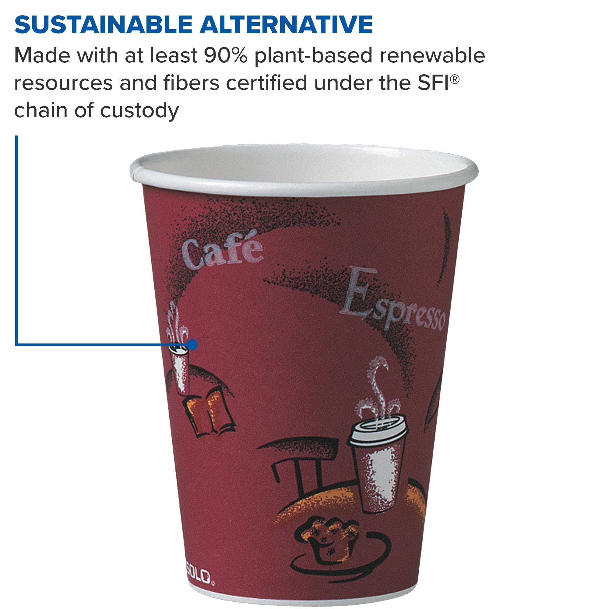 Solo Of12Bi-0041 12 Oz Bistro Ssp Paper Hot Cup (Case Of 300)