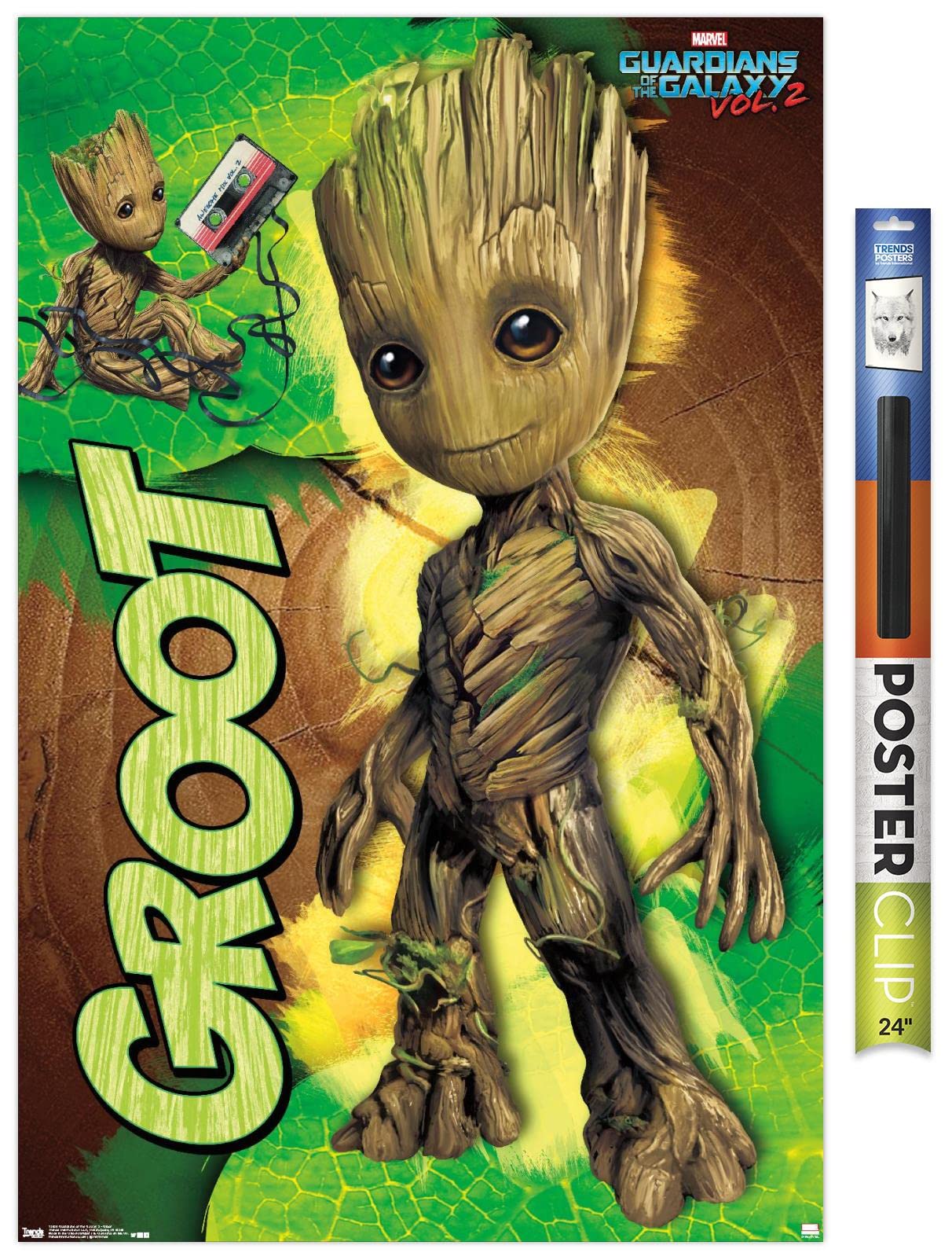 Trends International Marvel Cinematic Universe - Guardians Of The Galaxy 2 - Groot Wall Poster, 22.375'' X 34'', Premium Poster