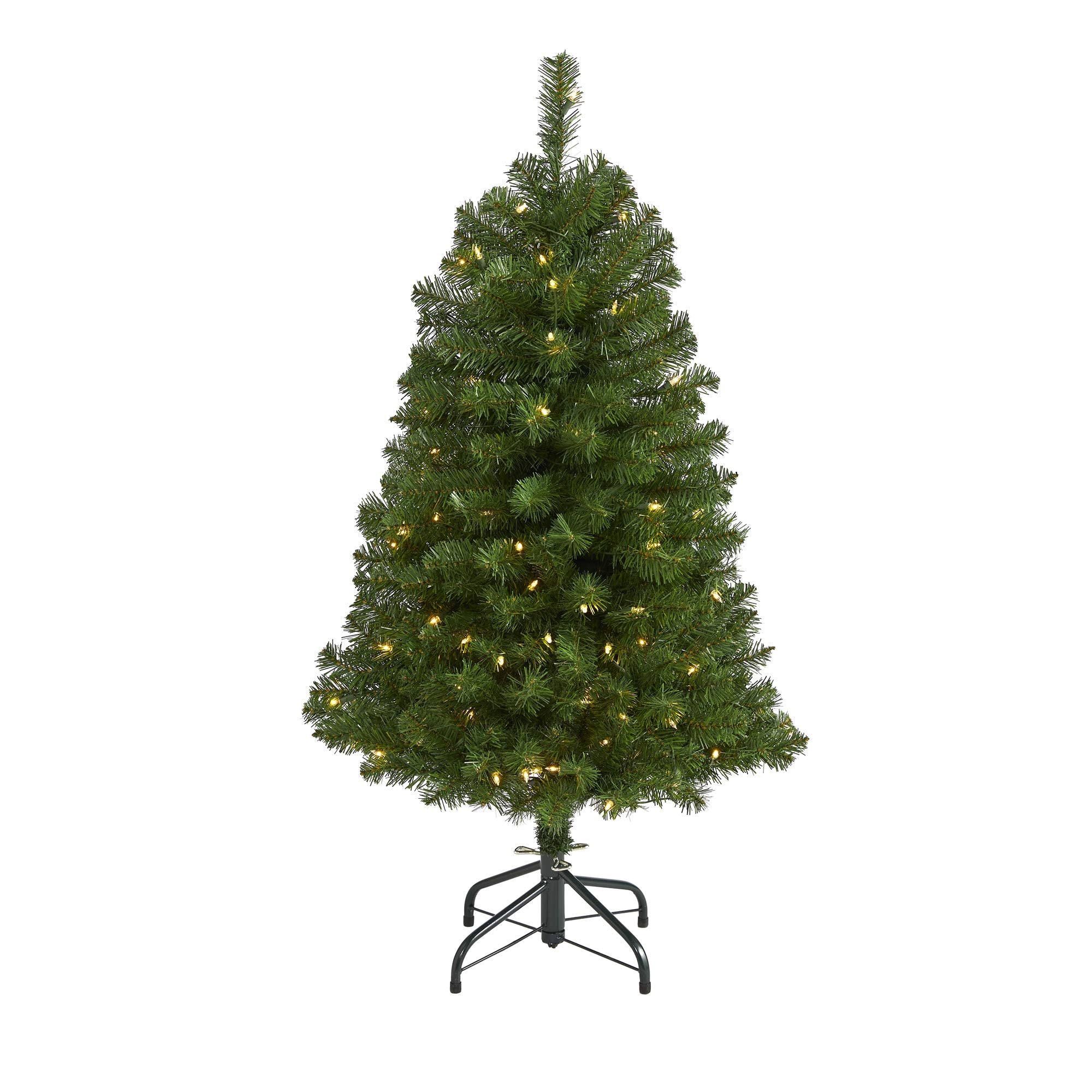 Nearly Natural 4ft. Virginia Fir Artificial Christmas Tree with 100 Clear Lights and 223 Bendable Branches