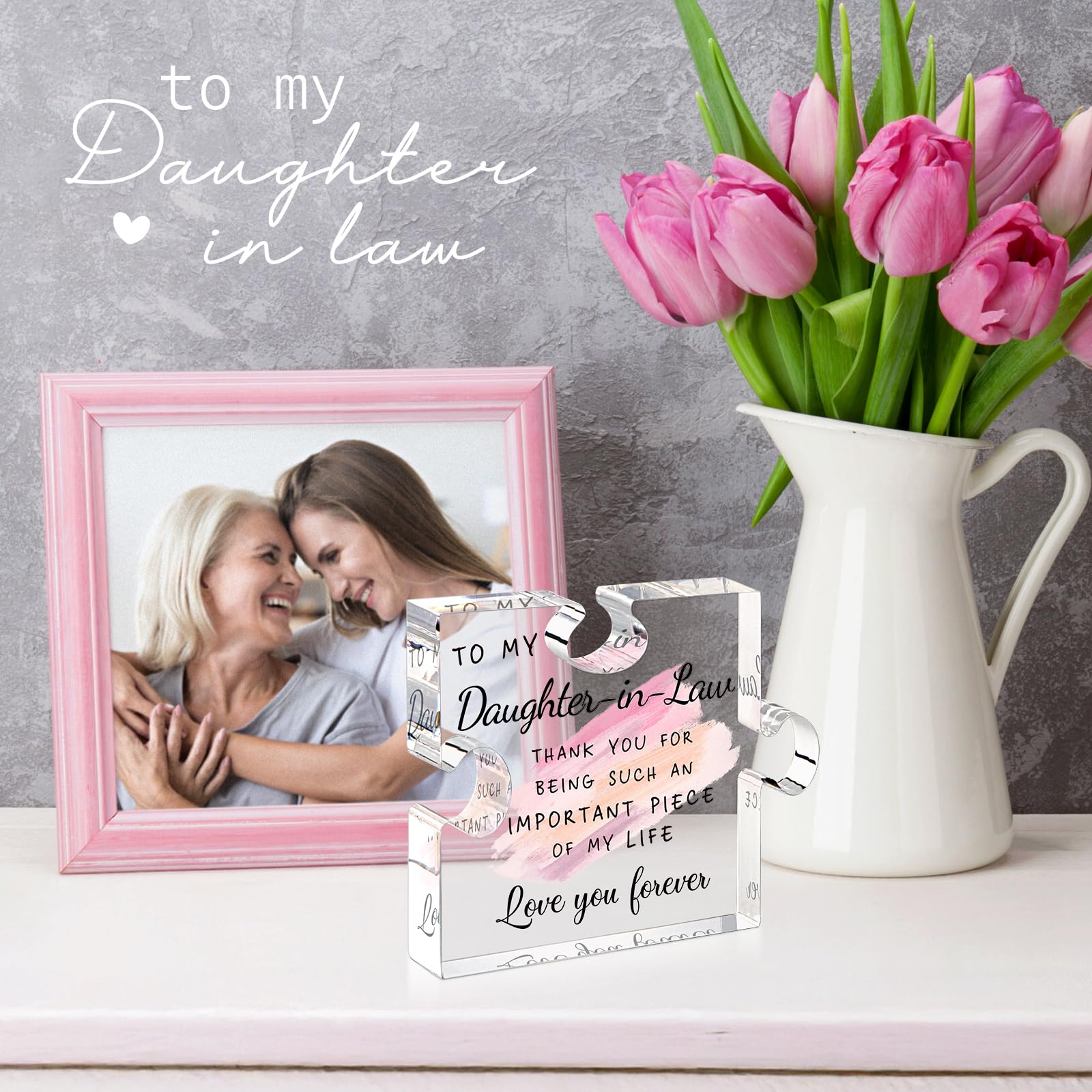 Daughter in Law Gifts from Mother in Law - Unique Daughter in Law Gift Ideas Best Daughter in Law Puzzle Piece Gift for Birthday