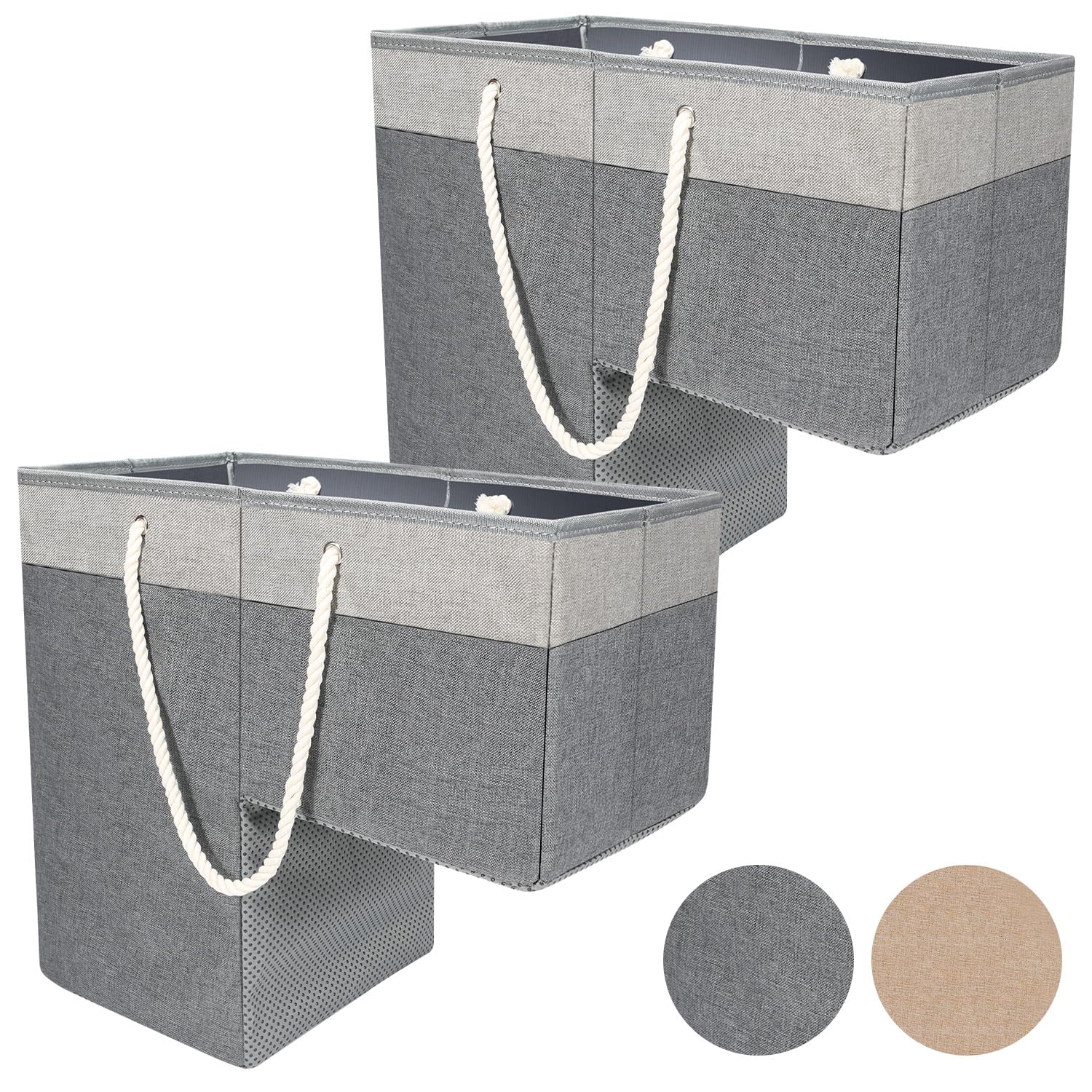 2 Pack Stair Basket For Stairs With Handle, Staircase Baskets For Carpeted And Wooden Stairs,16'' Step Storage Laundry Basket Fo