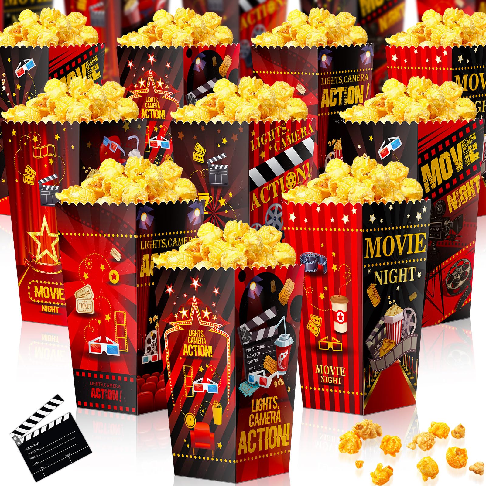 Containlol 24 Pcs Popcorn Boxes Party Favors Snack Treat Box Candy Cookie Container for Movie Cinema Theme Birthday Party Baby S