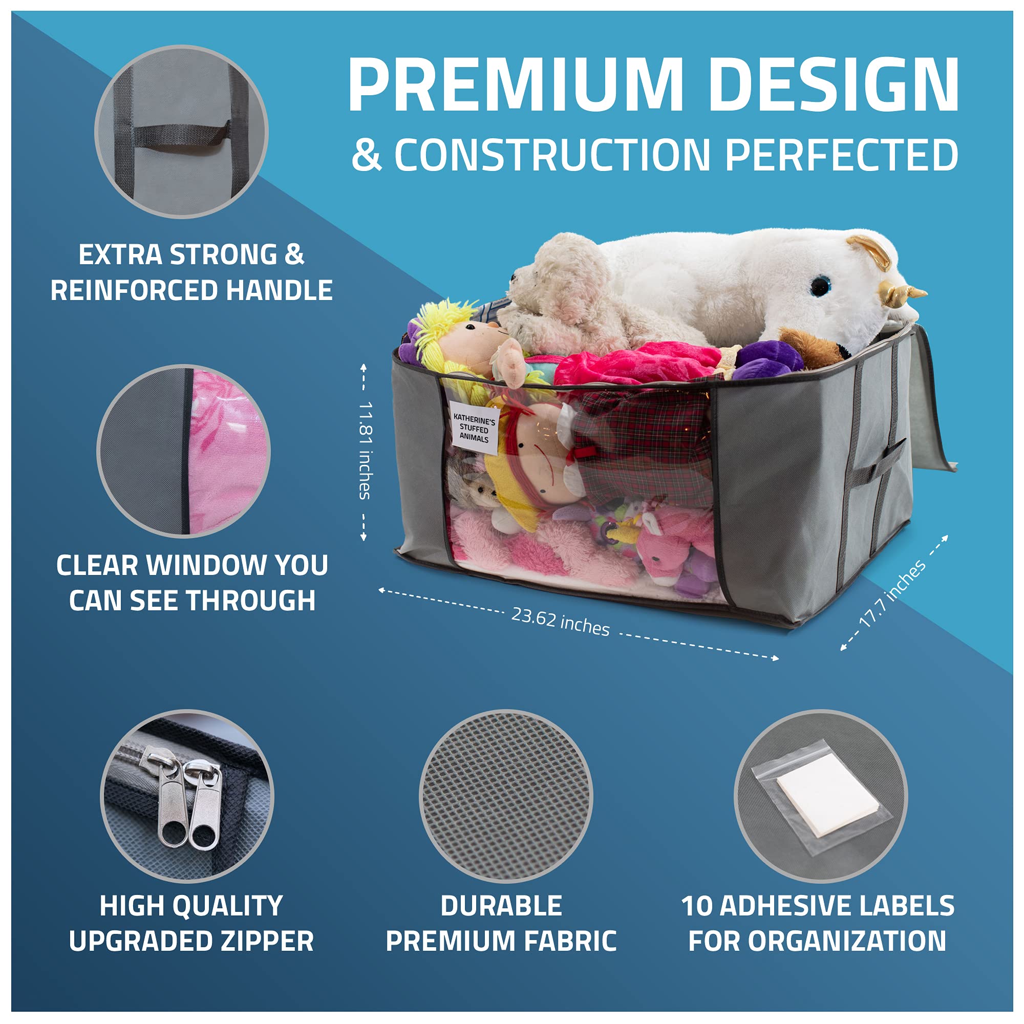 NestNeatly Large Capacity Clothes Storage Bag Organizer with Reinforced Handle for Comforters, Blankets, Bedding, Foldable with