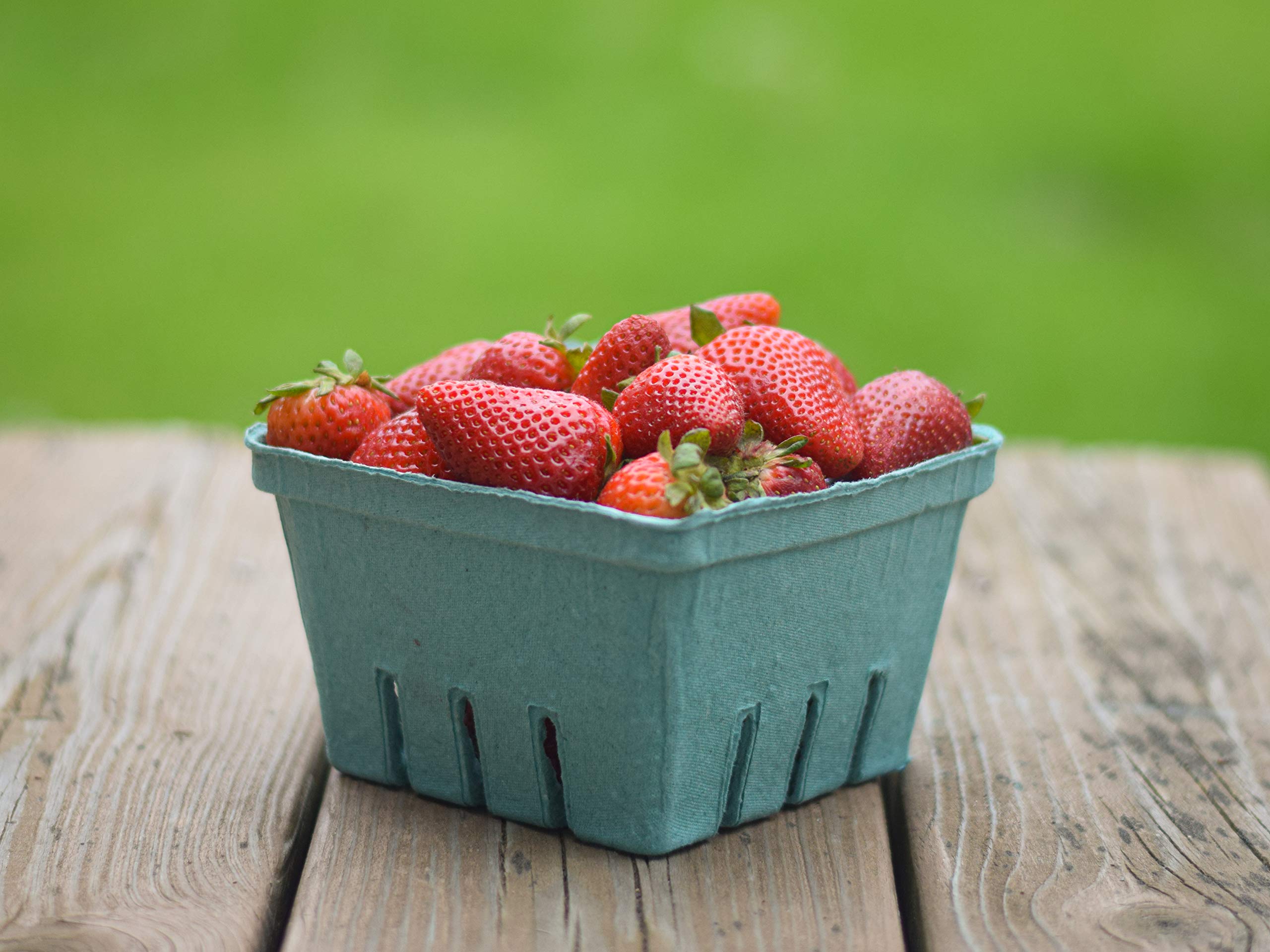 Ja Kitchens 42 Pack Quart Green Molded Pulp Fiber Berry/Produce Vented Baskets For Fruit And Vegetable