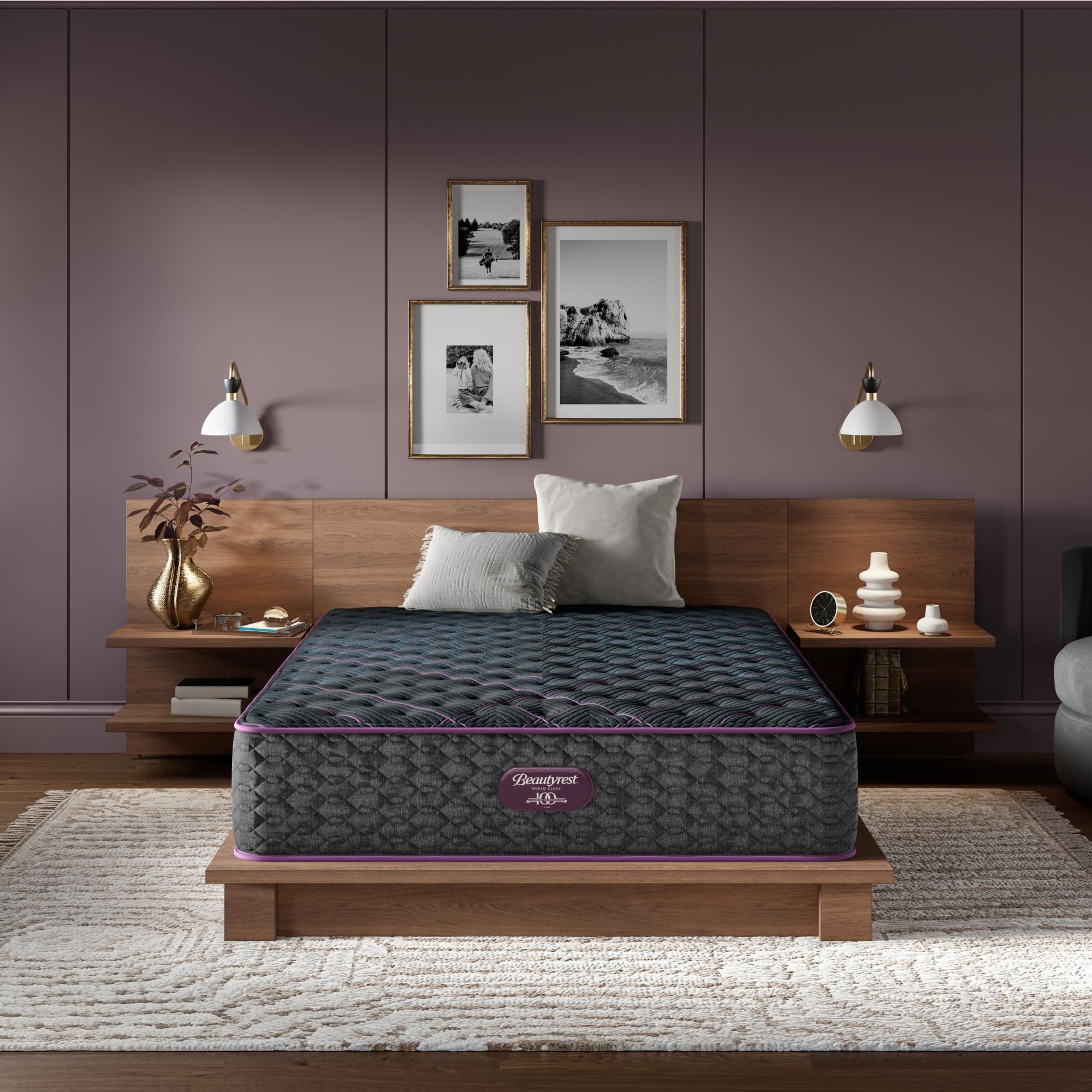 Beautyrest World Class Level Three Extra Firm 14.25 Mattress - Queen Size - Durable Support, Pressure Relief, Cooling, Motion Se