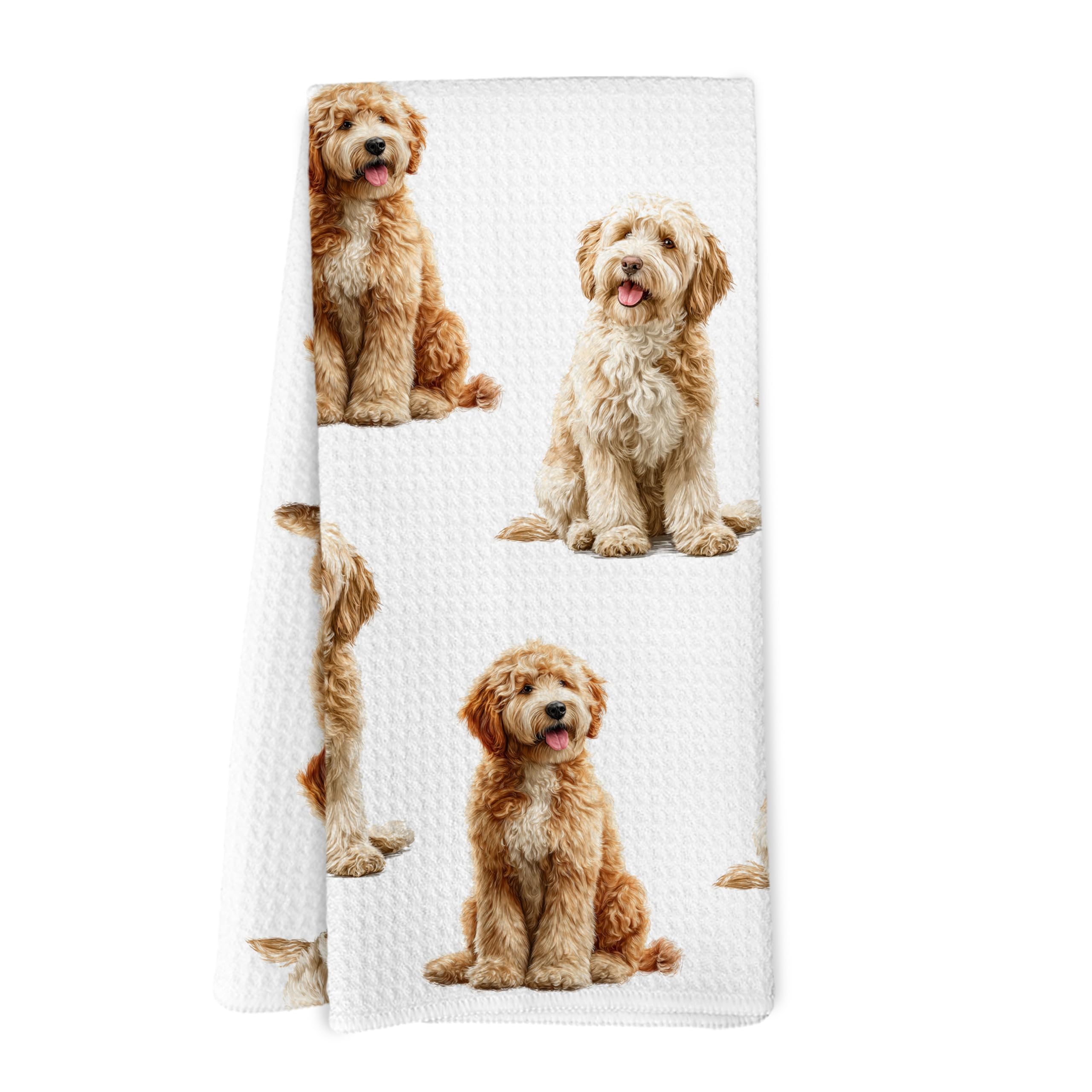 Yorhifa Labradoodle Gifts Kitchen Towels, Labradoodle Dog Gifts for Women Men Dish Tea Towels for Kitchen Bathroom Decor, Dog Lo