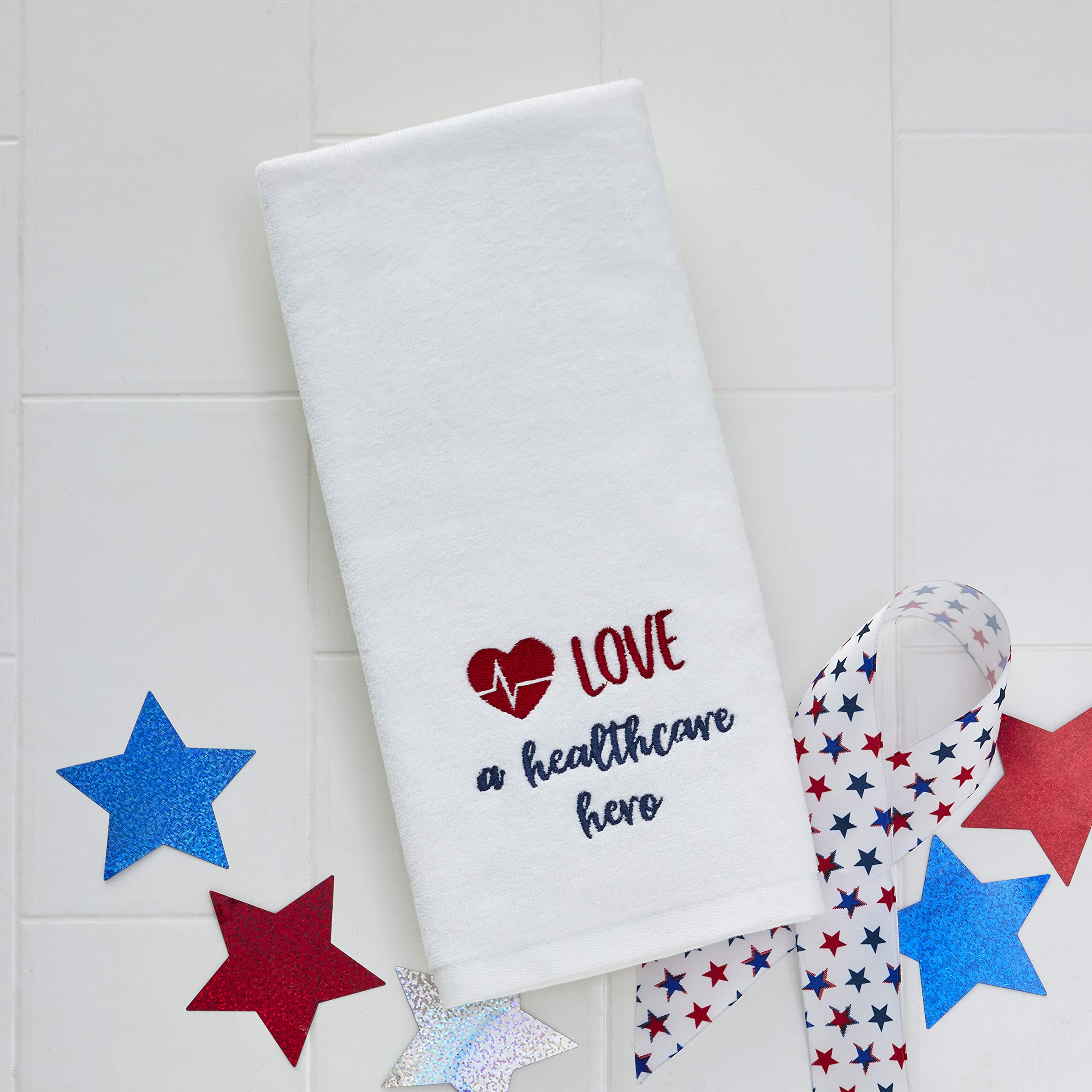 Skl Home Love A Healthcare Hero Hand Towel Set, White
