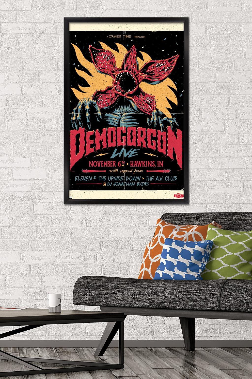 Trends International Netflix Stranger Things - Demogorgon Live Wall Poster, 22.375'' X 34'', Black Framed Version