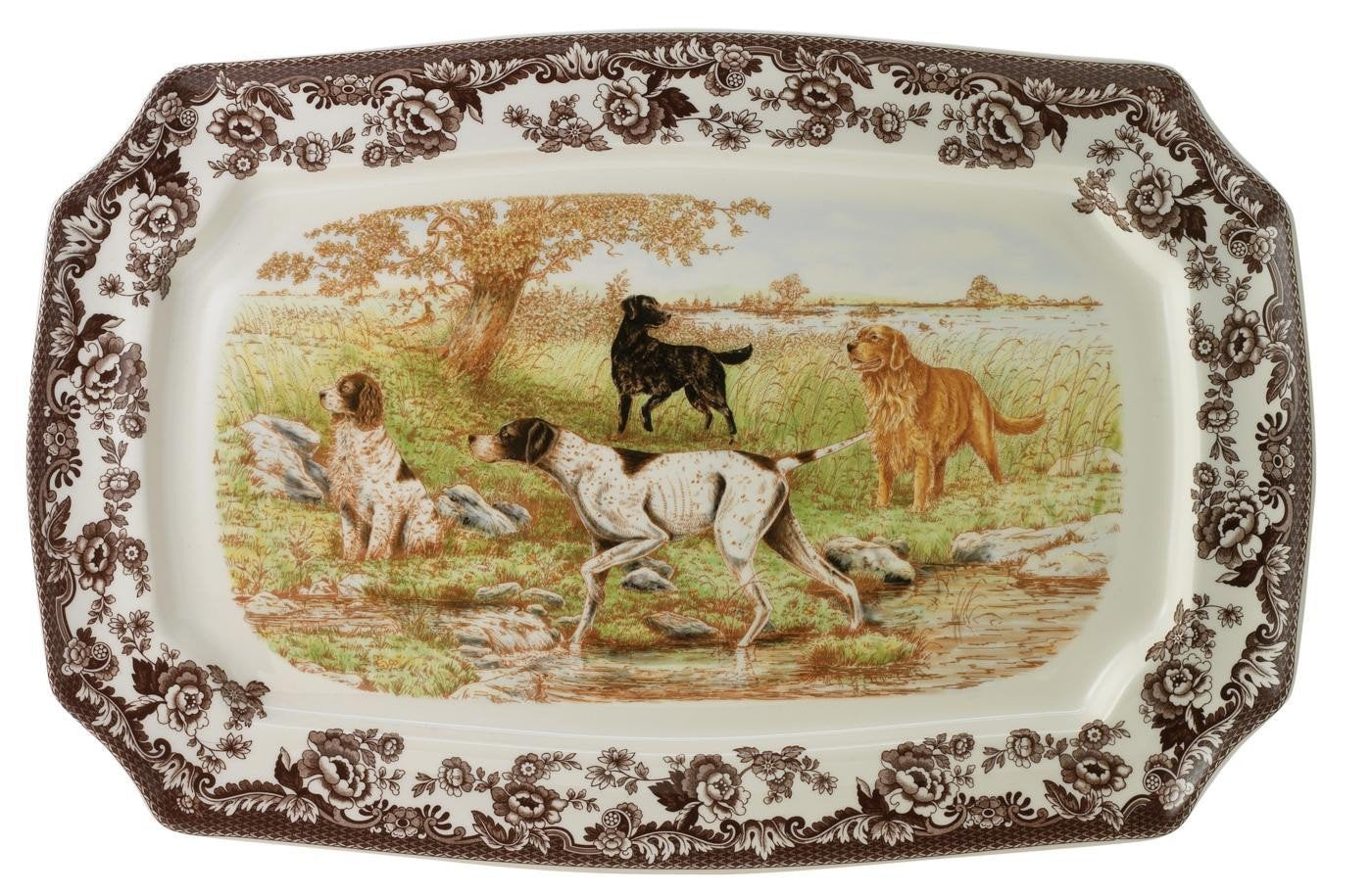 Spode Woodland Hunting Dogs Rectangular Platter