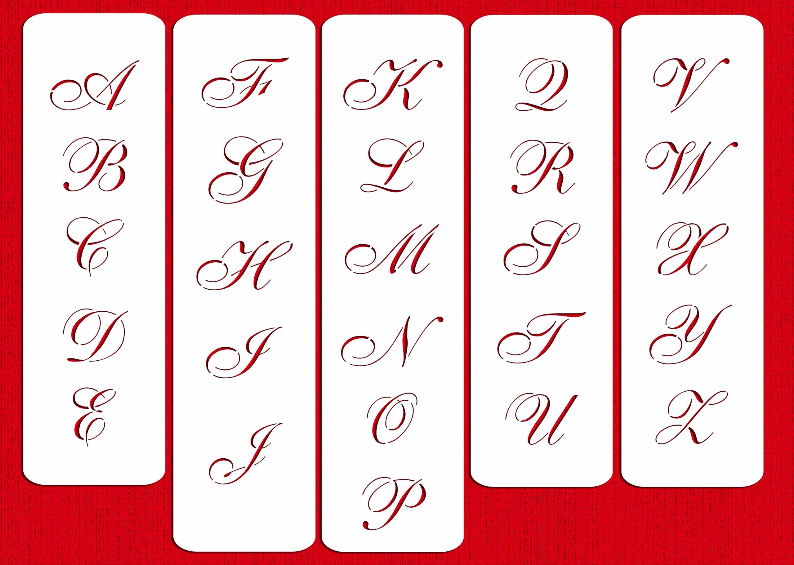 Designer Stencils 1.75 Inch Script Monogram Foodgrade Stencil, 1.75 X 1.4-3.35