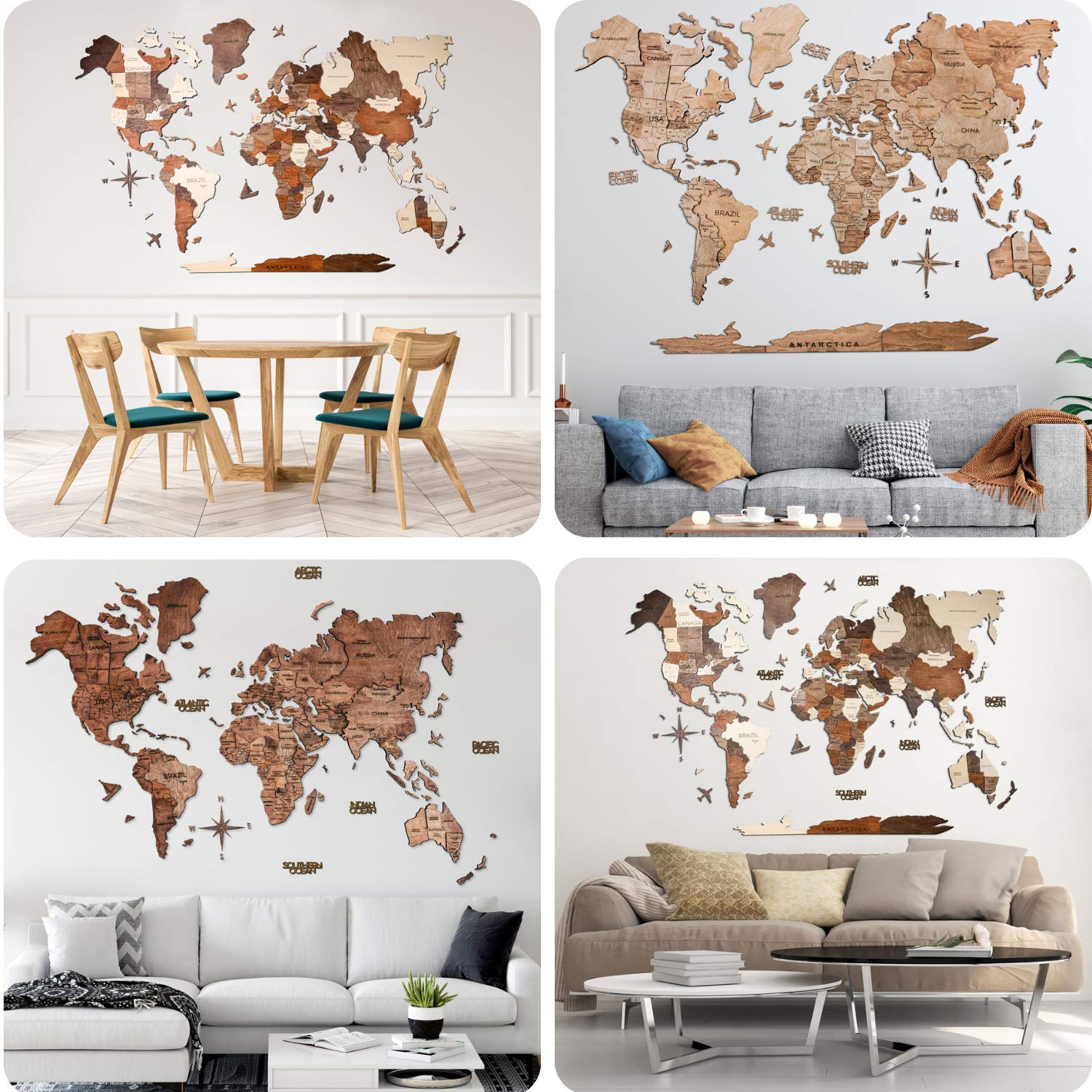 Enjoy The Wood 3D Wood World Map Wall Art Large Wood Wall D  Cor Housewarming Gift Idea Wood Wall Art World Travel Map For Home