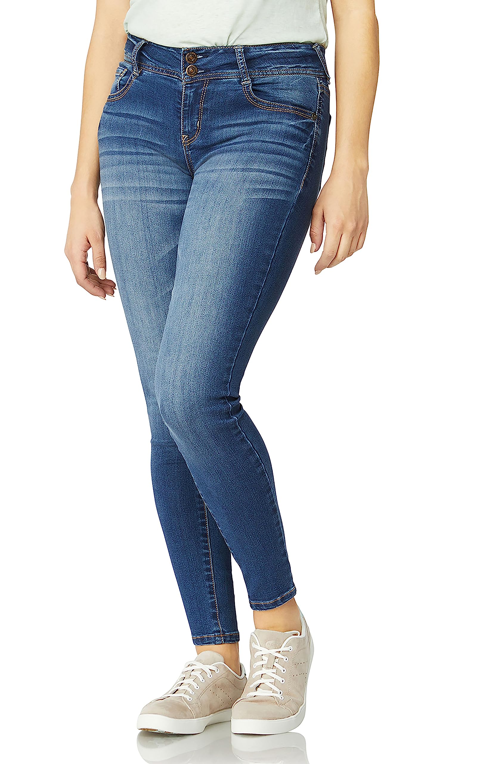 Wallflower Womens Ultra Skinny Mid-Rise Insta Soft Juniors Jeans (Standard And Plus), Hayden, 11 Long