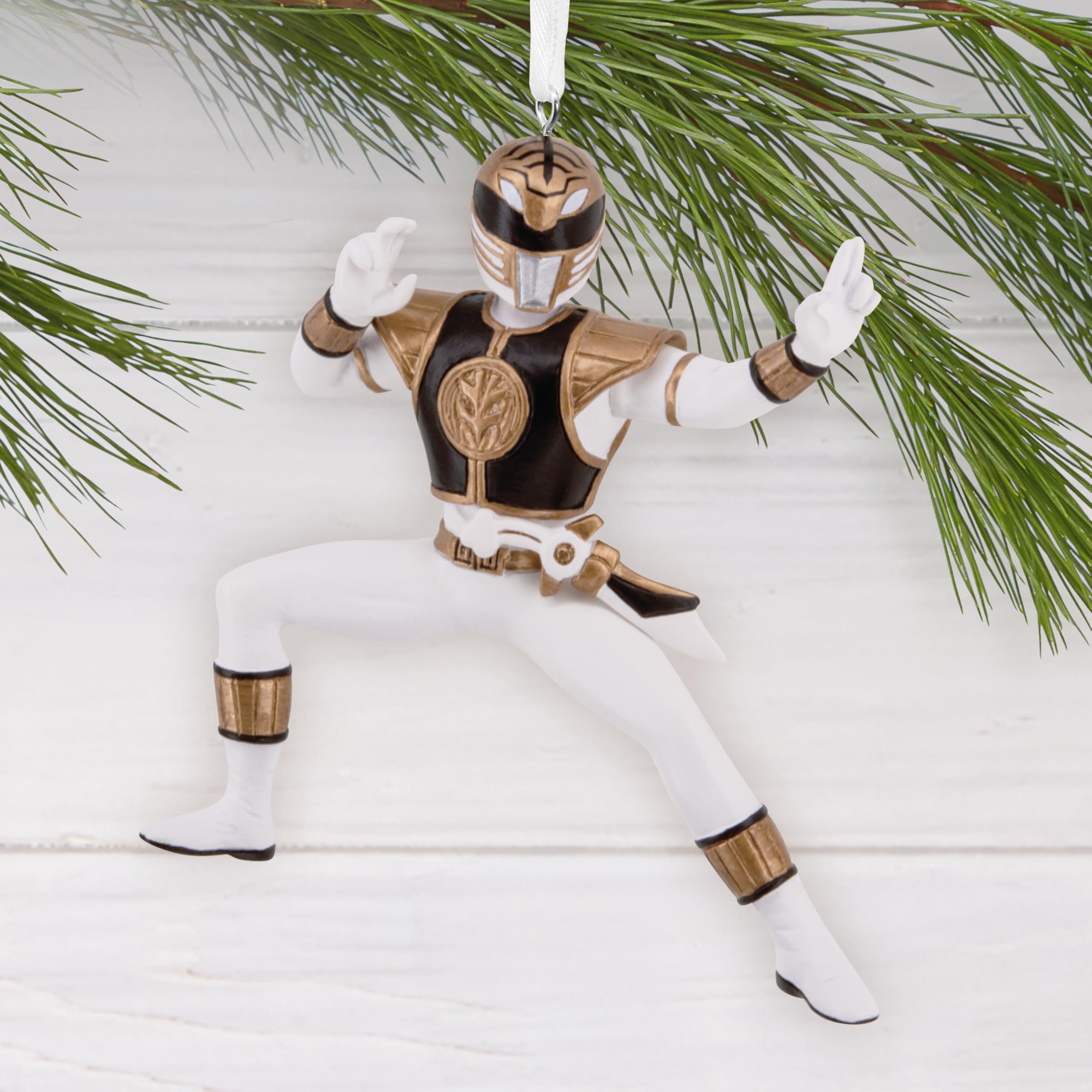 Hallmark Hasbro Power Rangers White Ranger Christmas Ornament, Gifts for Kids