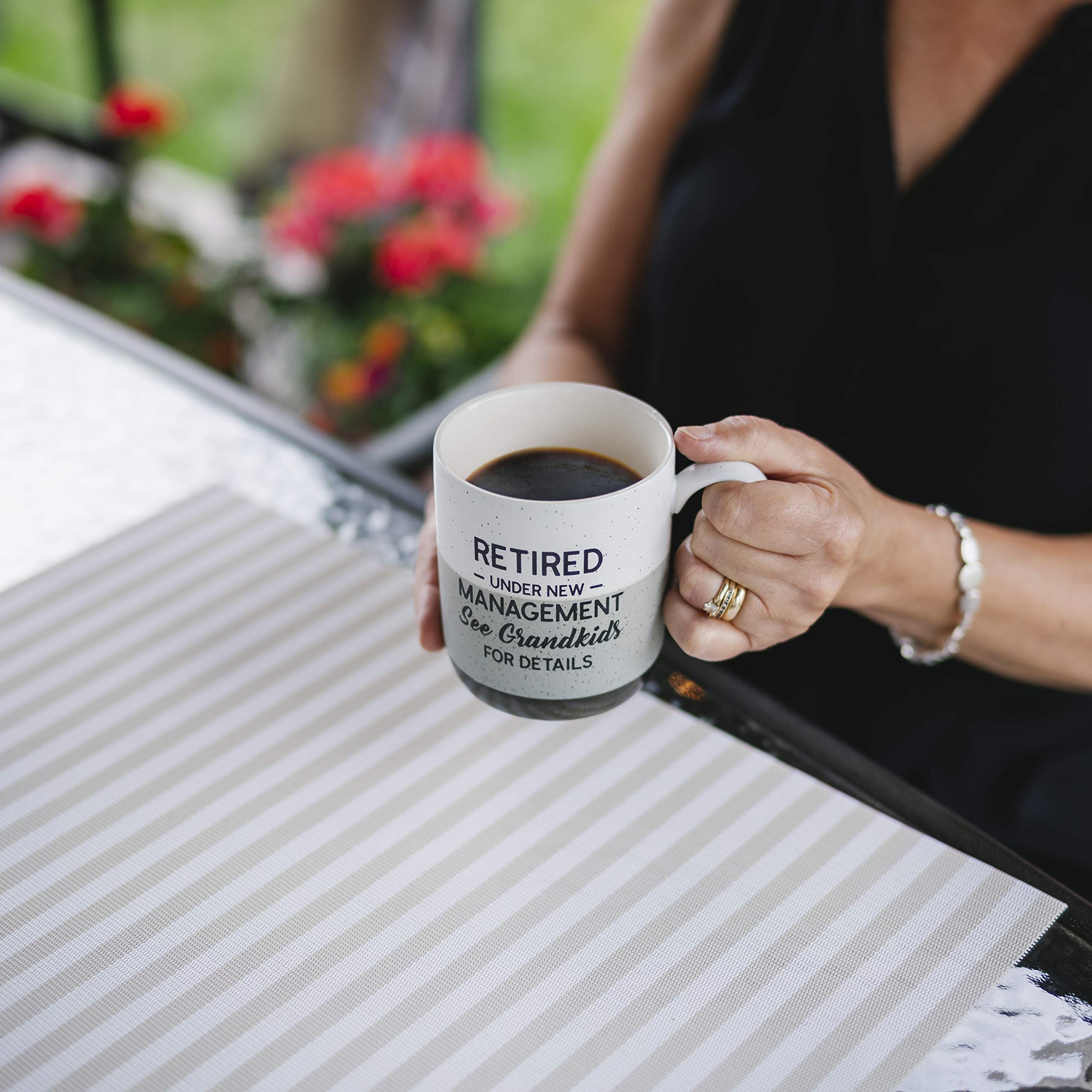 Pavilion Gift Company Retired Under New Management See Grandkids For Details - 15 Oz Speckled Stoneware Coffee Tea Cup Mug, Beig