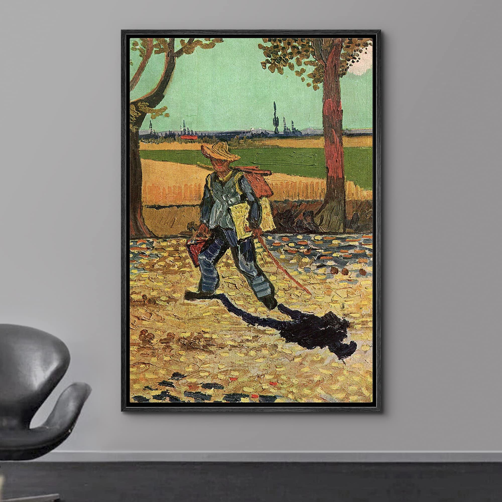 Wall26 Framed Canvas Print Wall Art Self Portrait Tarascon Road By Vincent Van Gogh Classic Historic Illustrations Fine Art Deco