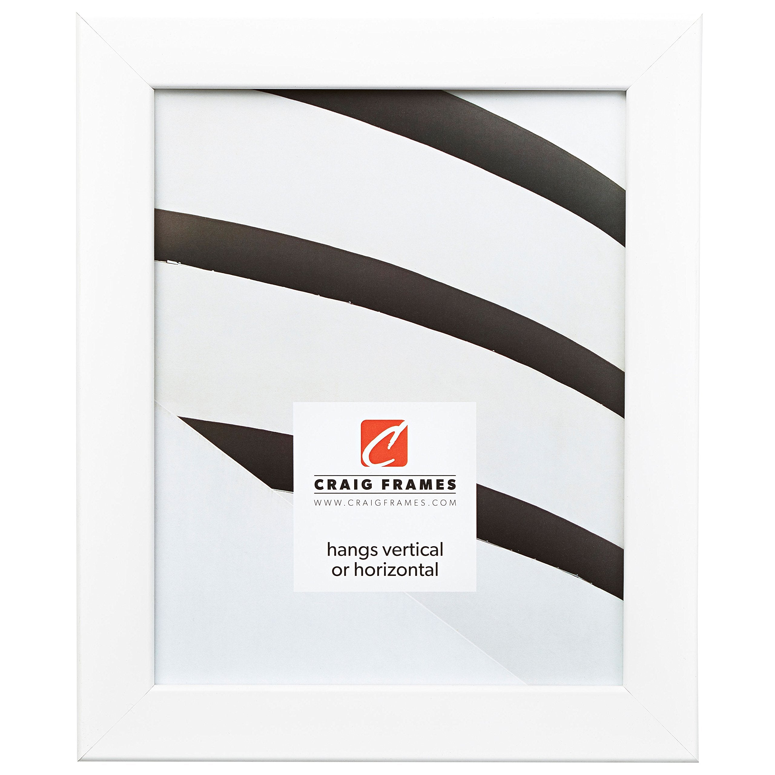 Craig Frames Bauhaus 125, 4x6 Picture Frame, White Satin Mica