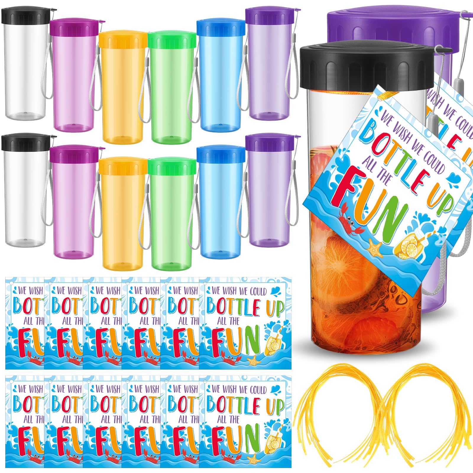 Sunnychicc 24 Sets Summer Graduation Student Gifts, Water Bottles Bulk Colorful Sports Water Bottles, End of Year Gifts for Stud