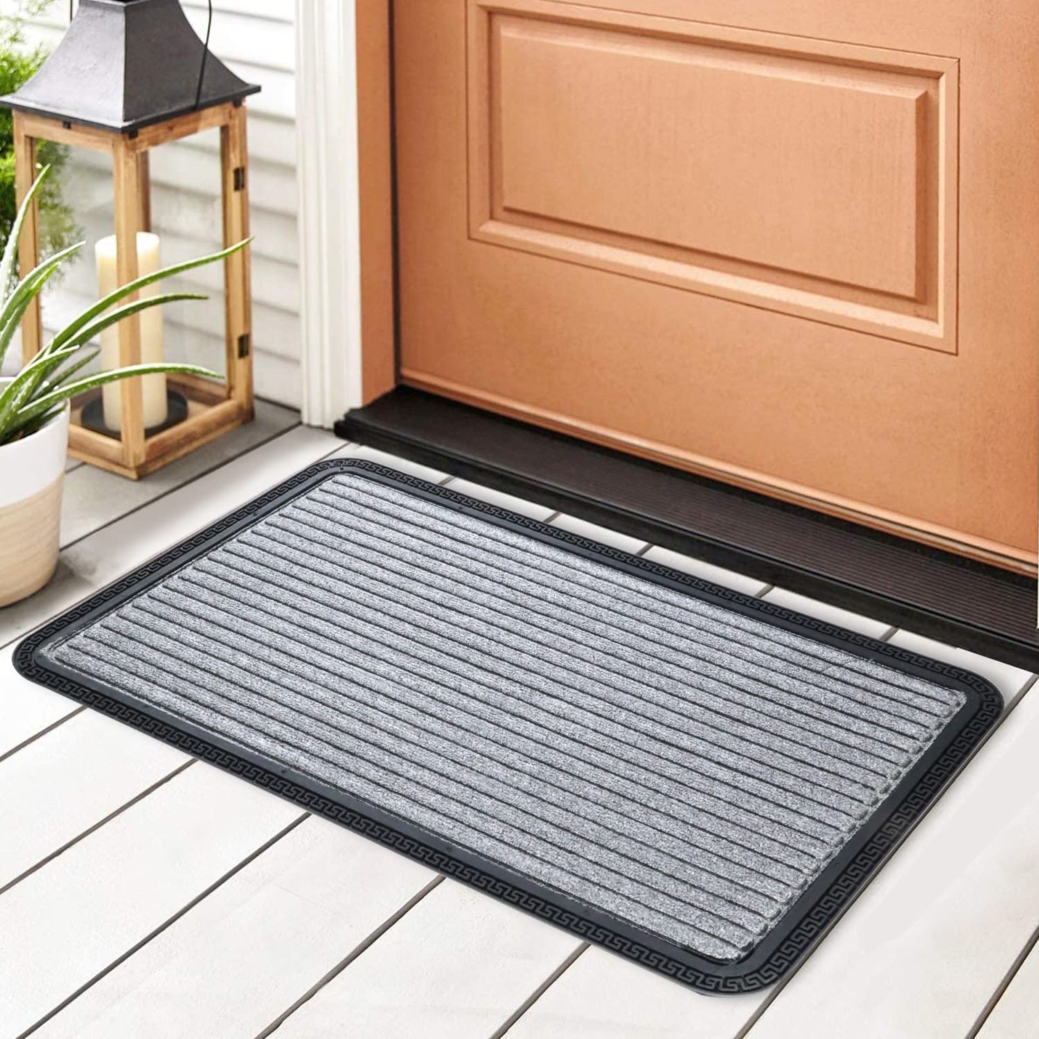 Hokipo Polypropylene Large 45X75 Pp Entry Mat Foot Mat Anti Slip Rectangular Floor Mat For Entrance, Main Door Mat, Grey (In522)