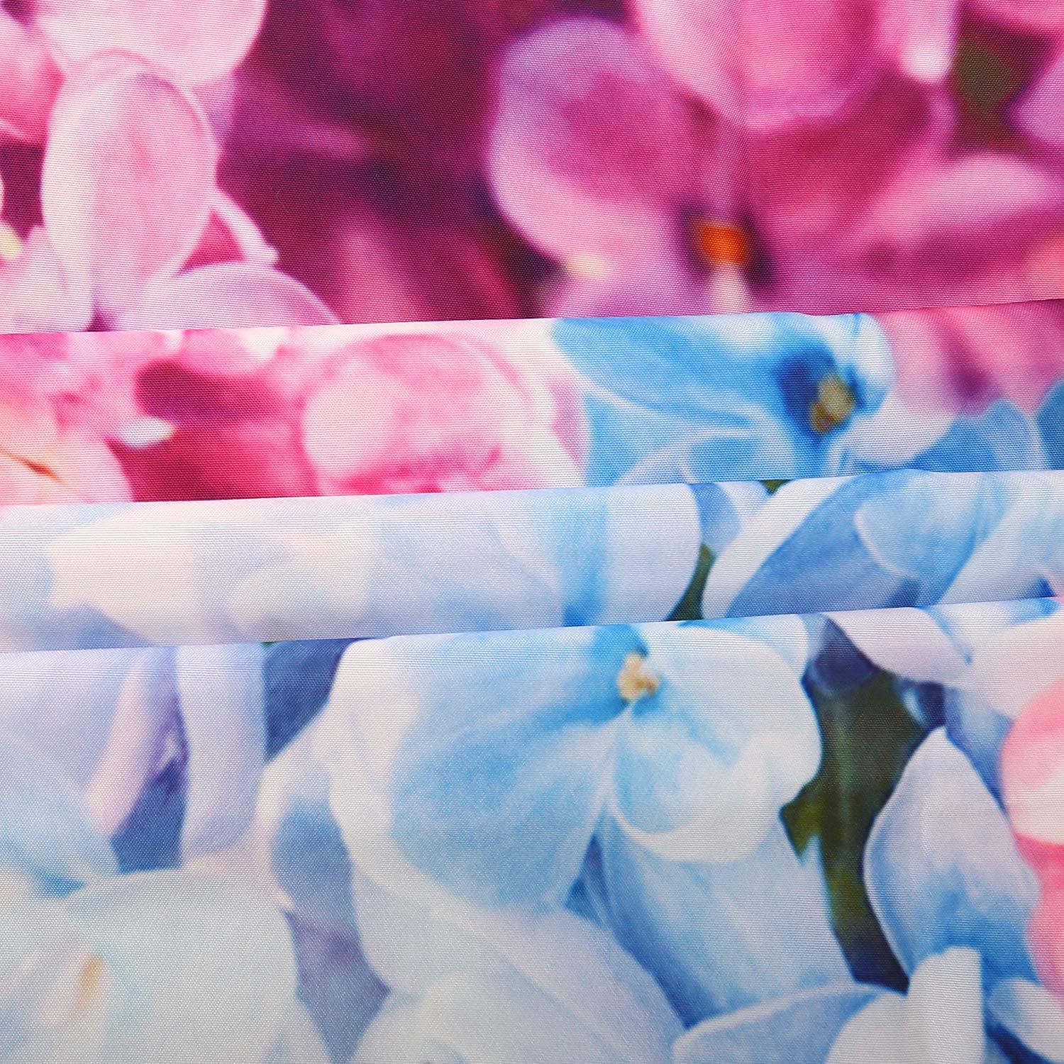 Livilan Butterfly Shower Curtains With Hooks, Floral Shower Curtain, Blue Butterfly Shower Curtain, Watercolor Flowers And Green