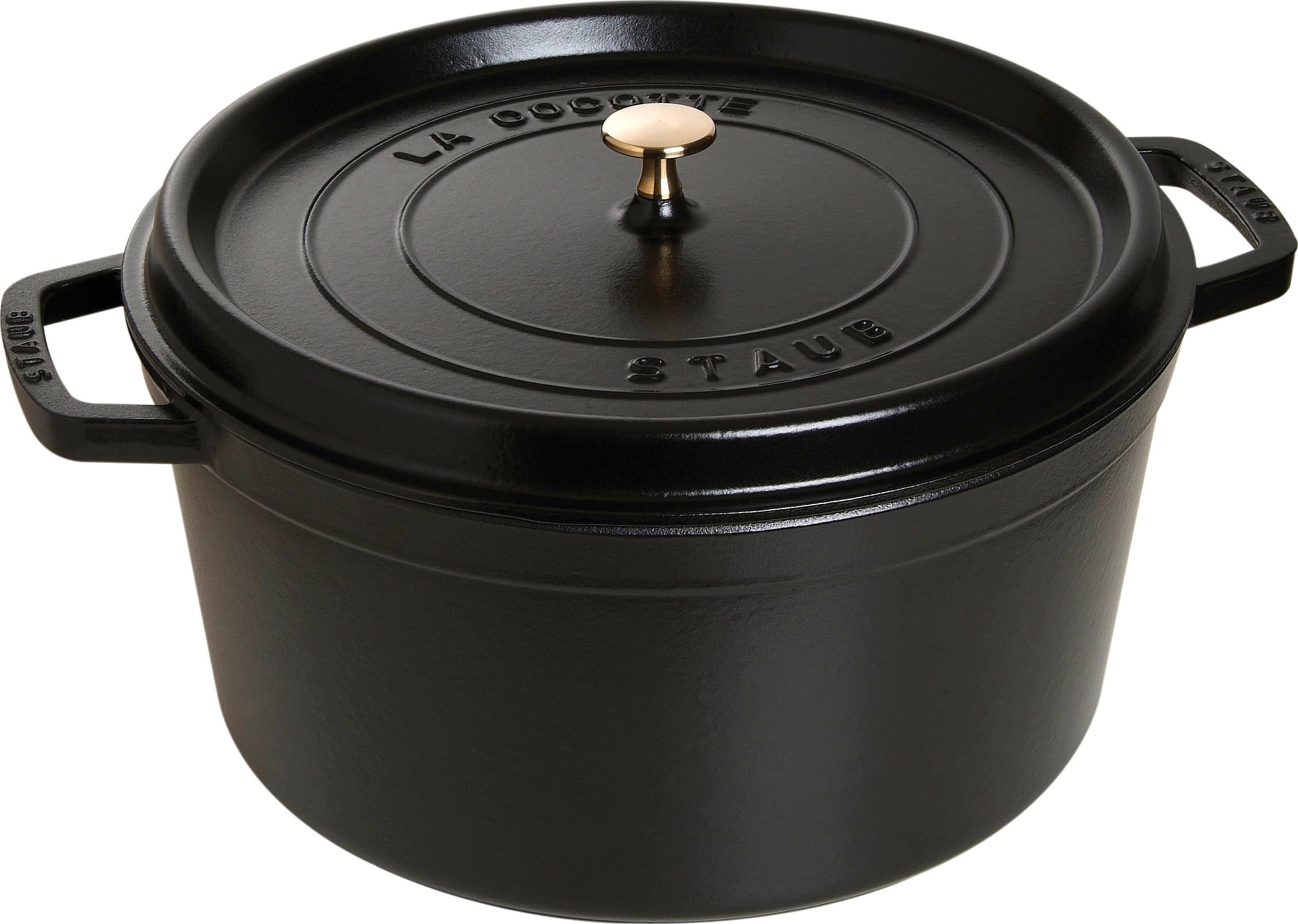 Staub 1103425 Black Cast Iron 13.25 Qt. Round Cocotte