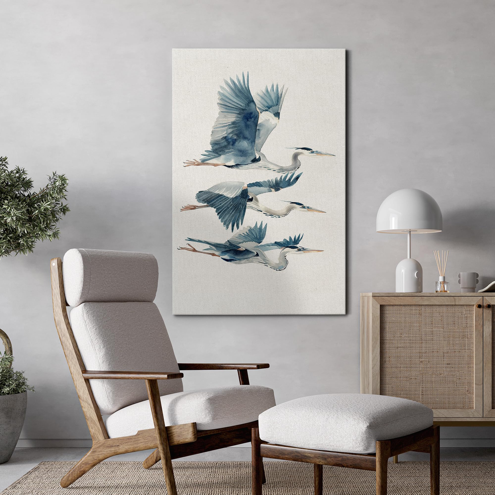 Wall26 Canvas Print Wall Art Flight Of The Cranes Graceful Bird In Motion Illustrations Modern Art Decorative Multicolor Zen Rus
