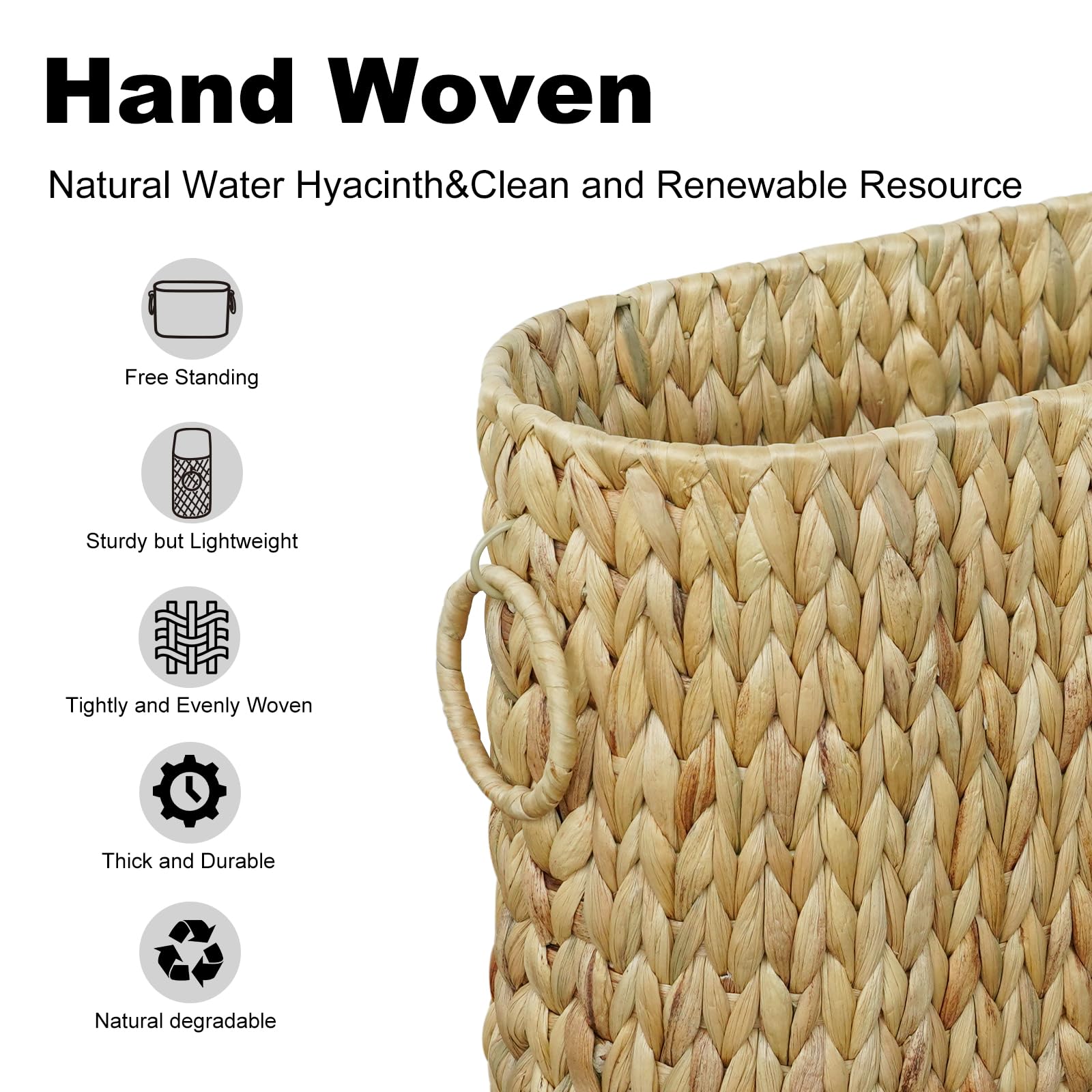 Coeusy Toilet Paper Storage,Water Hyacinth Toilet Paper Baskets Bathroom Organizer,Large Toilet Paper Holder For Up To 9 Mega Ro