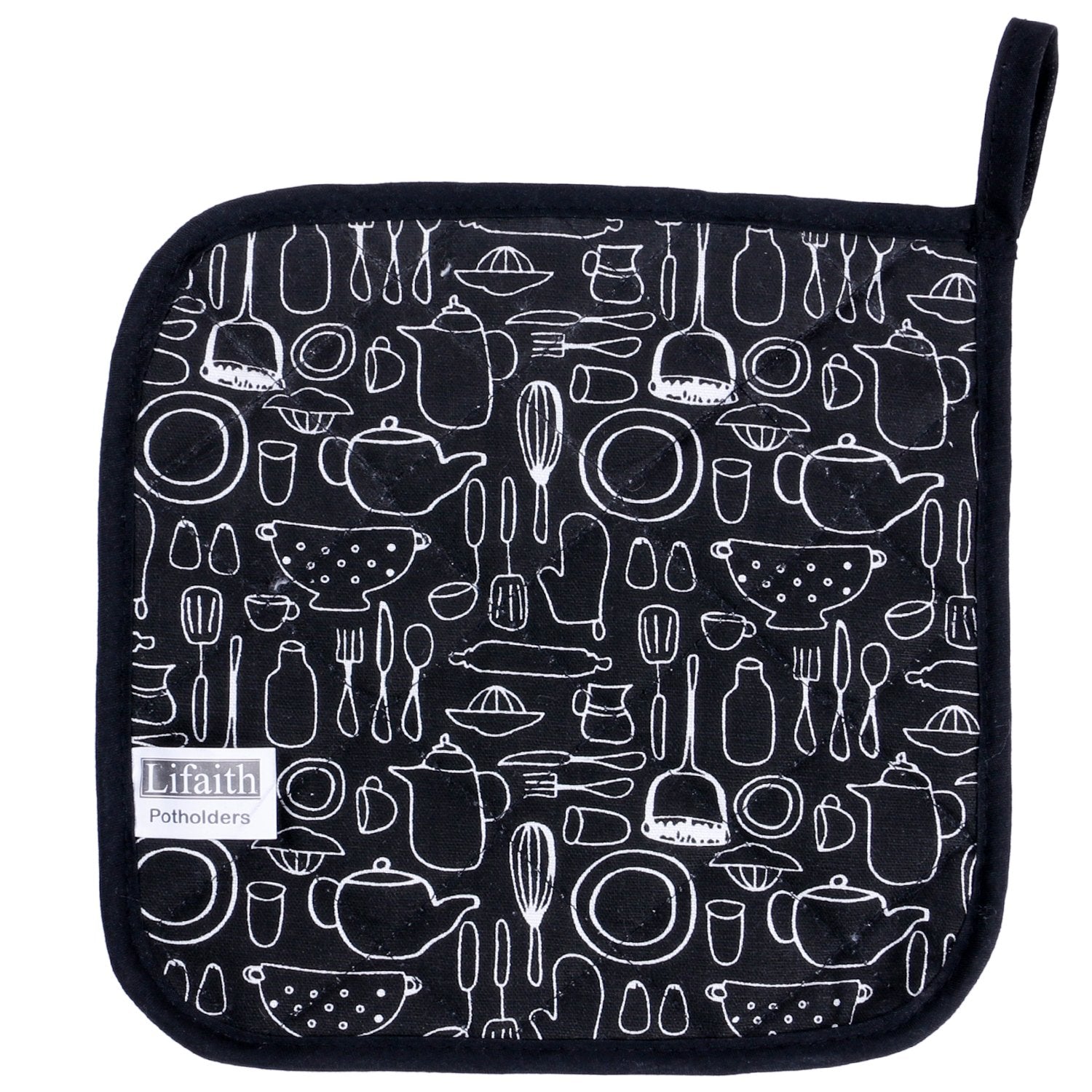 100% Cotton Kitchen Everyday Potholders Pot Holder Heat Resistant Coaster Potholder For Cooking And Baking 8 X 8-Inch Set Of 3 B