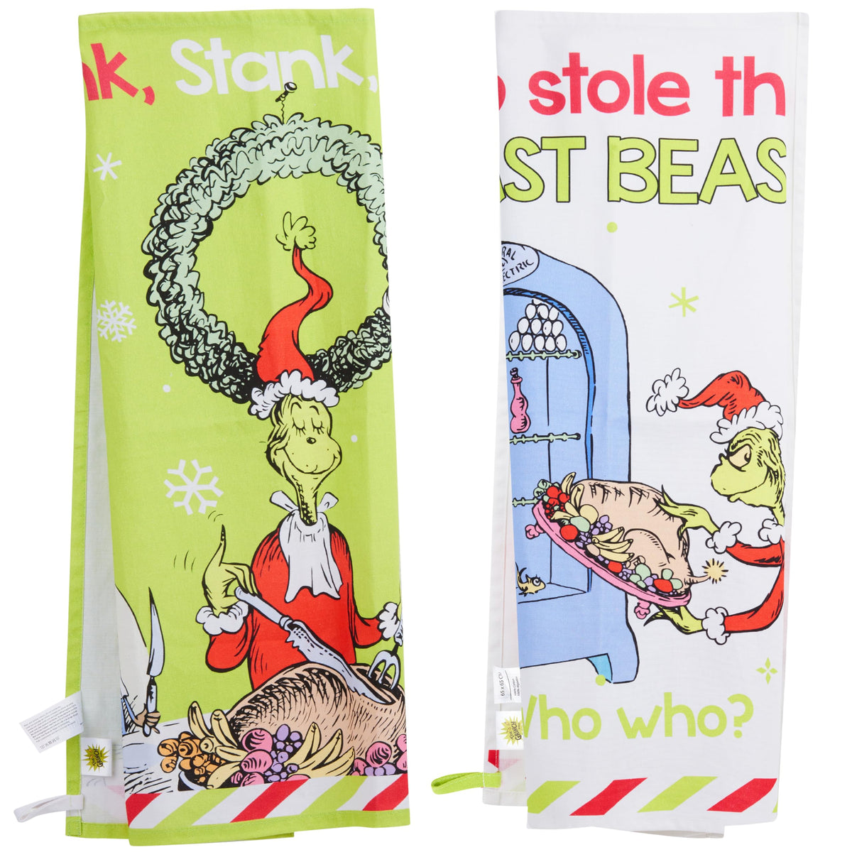 The Grinch Kitchen Towel Pack Of 2, Christmas Dish Cloth Funny Tea Towel Washing Up Cotton Hand Cloth Kitchen Accessories