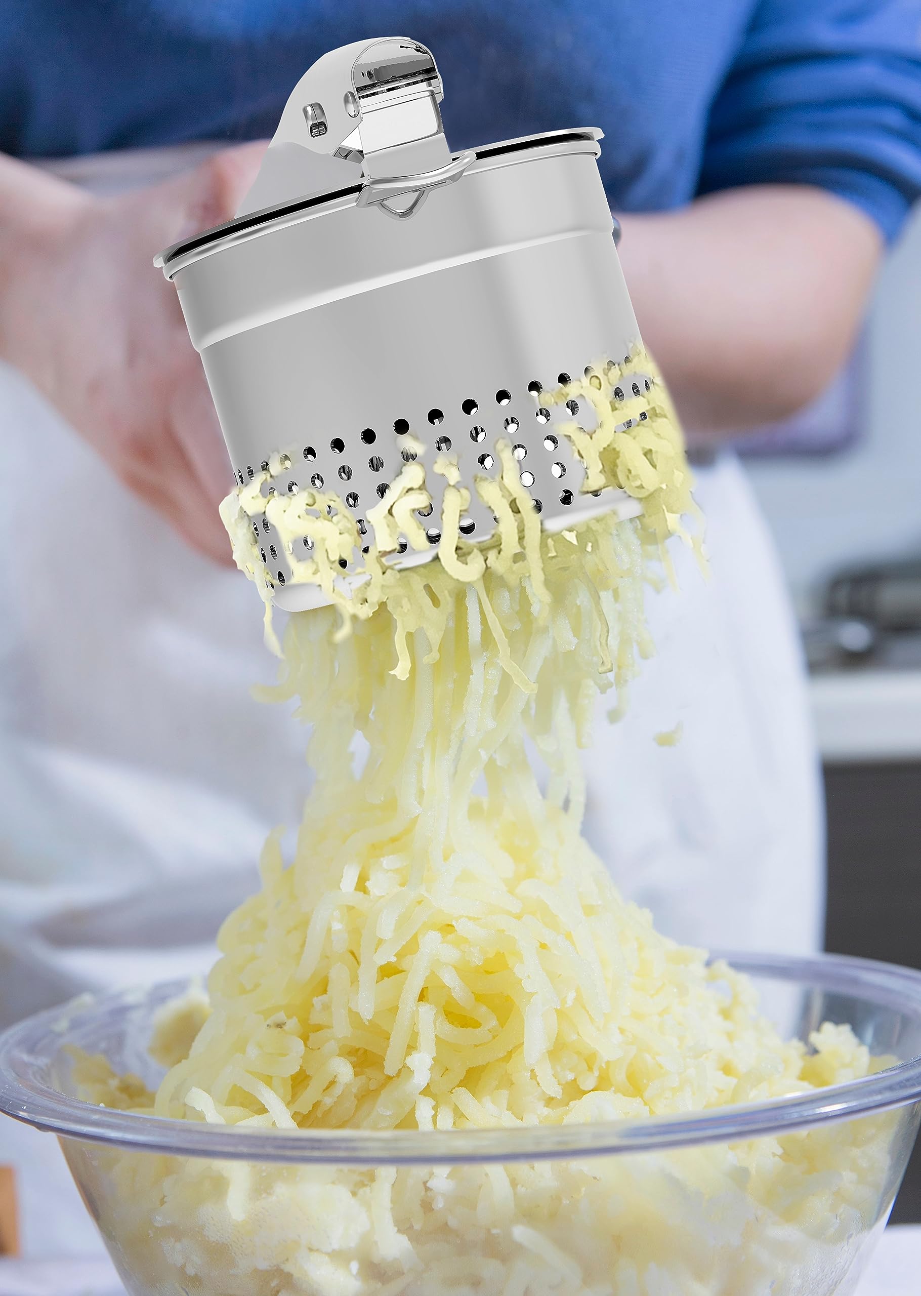 Glotika Large 15Oz Potato Ricer Masher, Heavy Duty Stainless Steel Potato Masher With Ergonomic Handle, Masher And Ricer Kitchen
