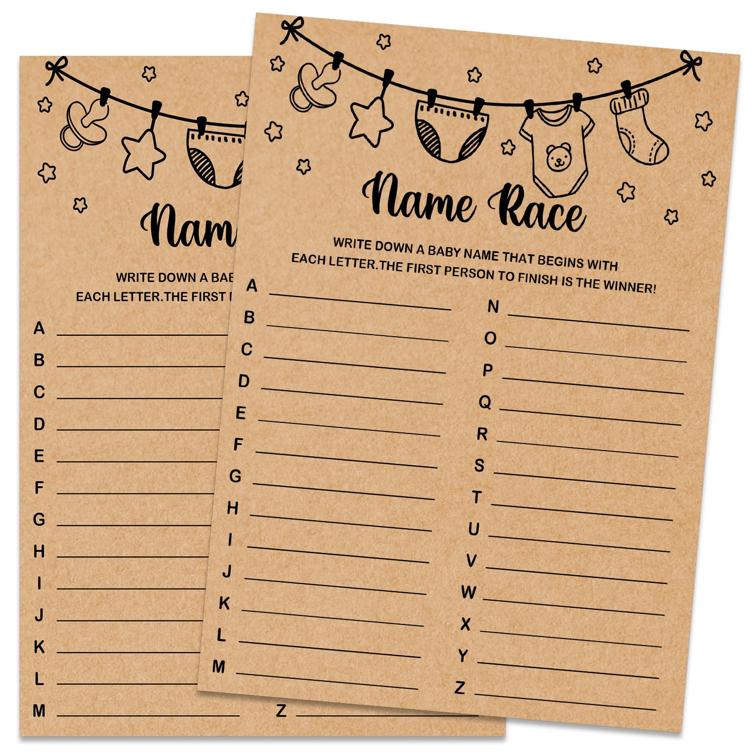 Baby Shower Game, Name Race Game Cards, Baby Shower Party Games Supplies & Activities, Baby Shower Decorations, Baby Shower Idea