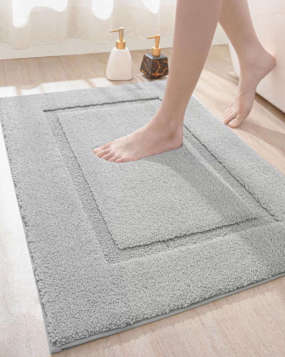 Dexi Bathroom Rug Mat, Ultra Absorbent Soft Bath Rug, Washable Non-Slip Bath Mat For Bathroom Floor, Tub, Shower Room, 36''X24''