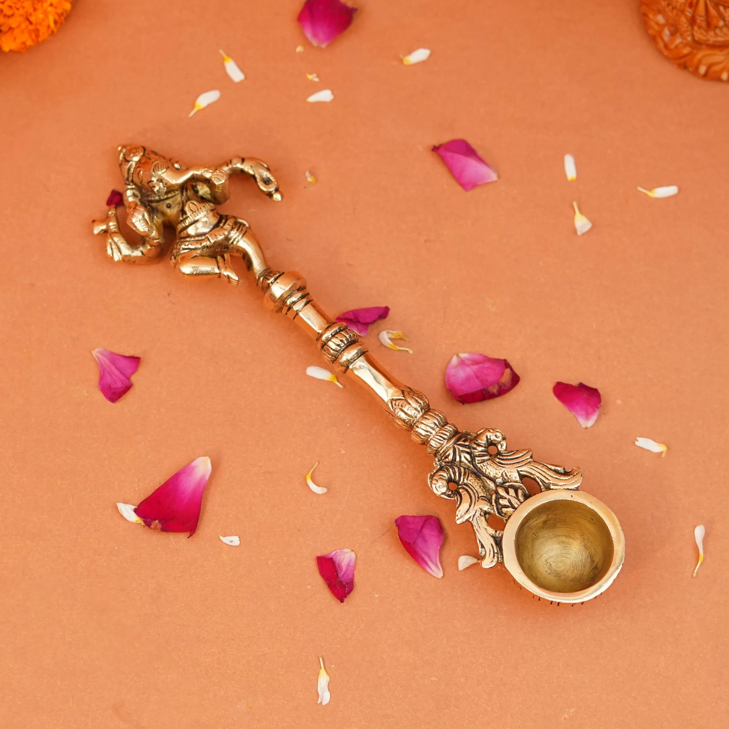 Dalvkot Ganesh Hawan Spoon For Pouring Ghee In Homam/Brass Spoon Used For Havan And Pooja