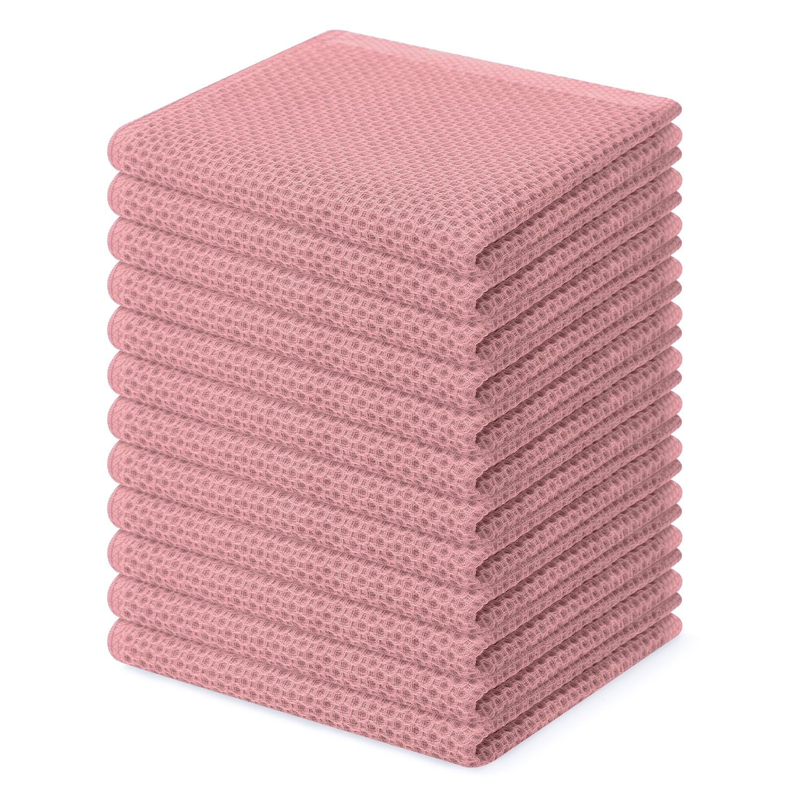 Homaxy 100% Cotton Waffle Weave Kitchen Dish Cloths, Ultra Soft Absorbent Quick Drying Dish Towels, 12 x 12 Inches, 12-Pack, Dri