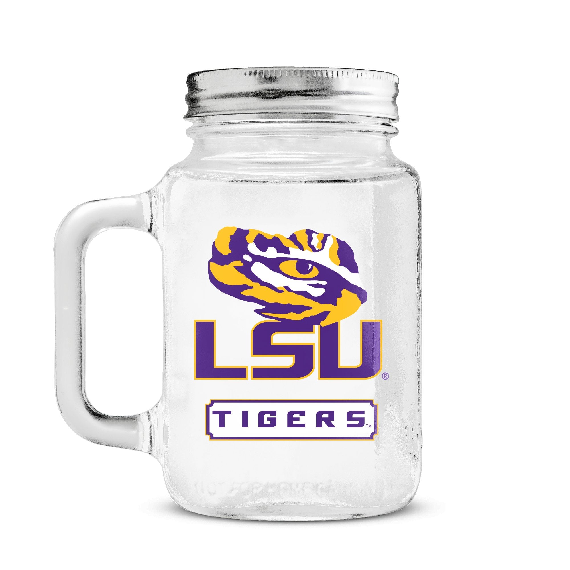 Ncaa Louisiana State Tigers 20Oz Glass Mason Jar