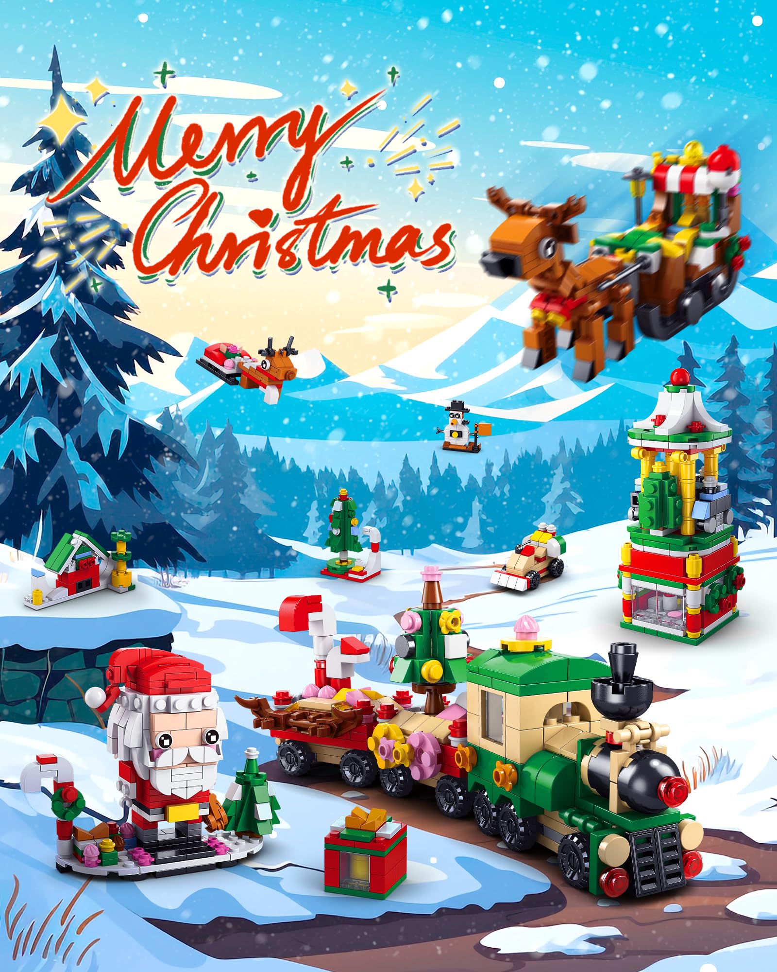 D-FantiX Christmas Advent Calendar 2025 for Kids, 24 In 4 Building Blocks Toy Sets, 24 Days Christmas Countdown Calendar, Xmas G