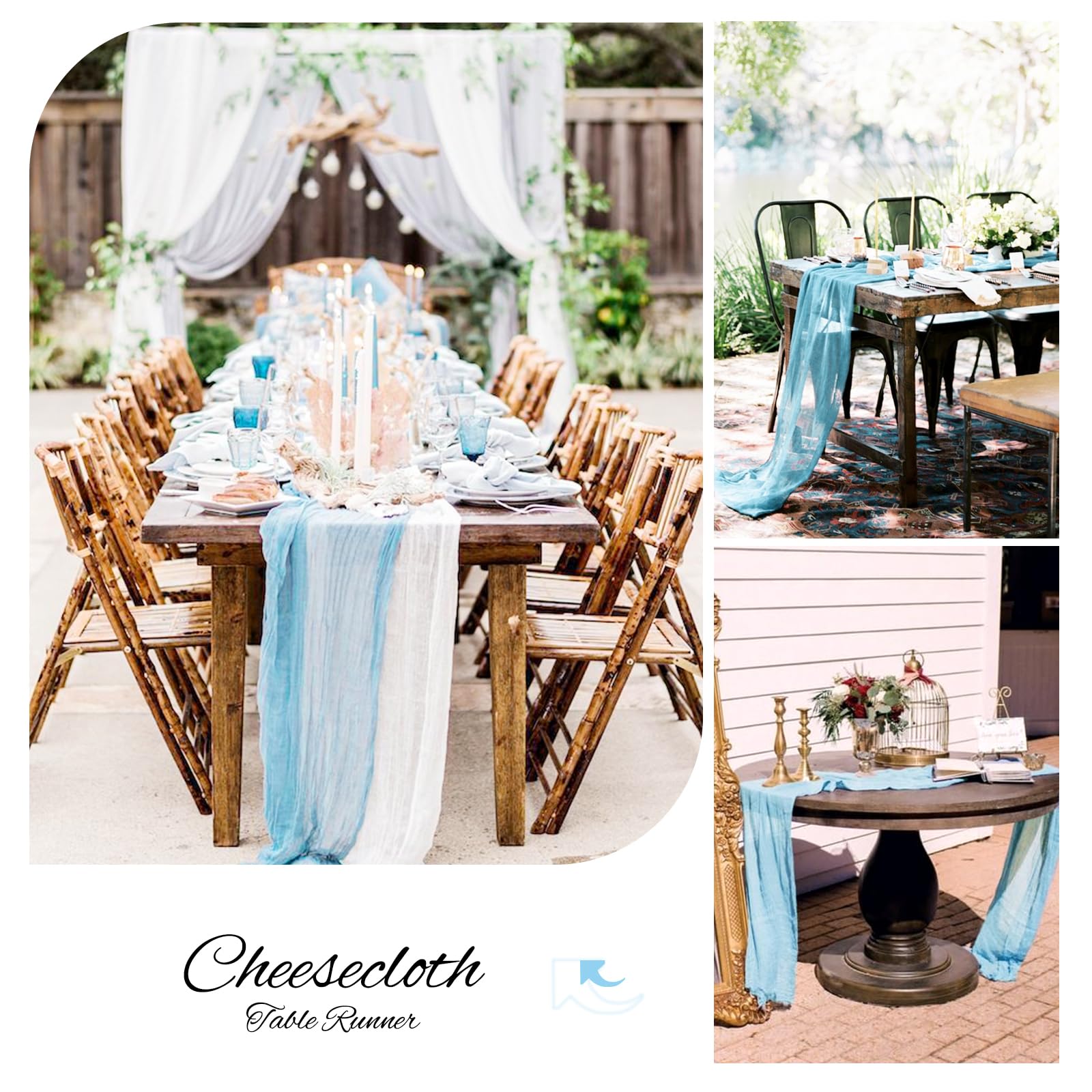 10 Pack Dusty Pink Cheesecloth Table Runner Gauze Table Runner 10Ft Long Semi-Sheer Table Runner Boho Or Rustic Wedding Table De
