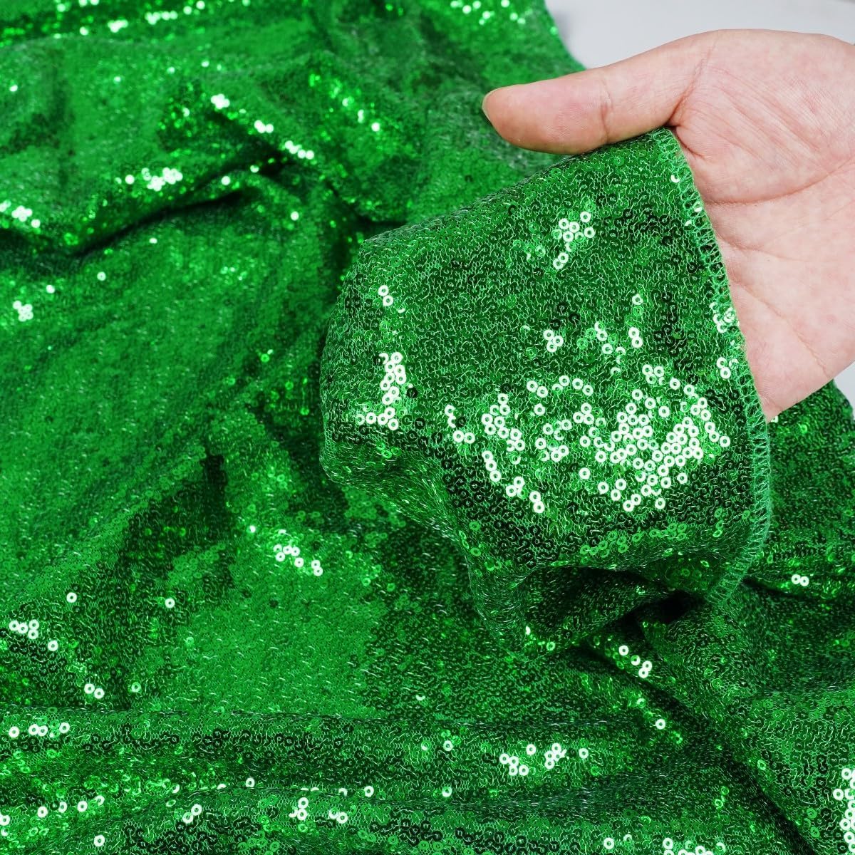 Partydelight Green Sequin Tablecloth 90 Inch Round Tablecloth Glitter Tablecloth For Party Baby Shower Christmas Decorations
