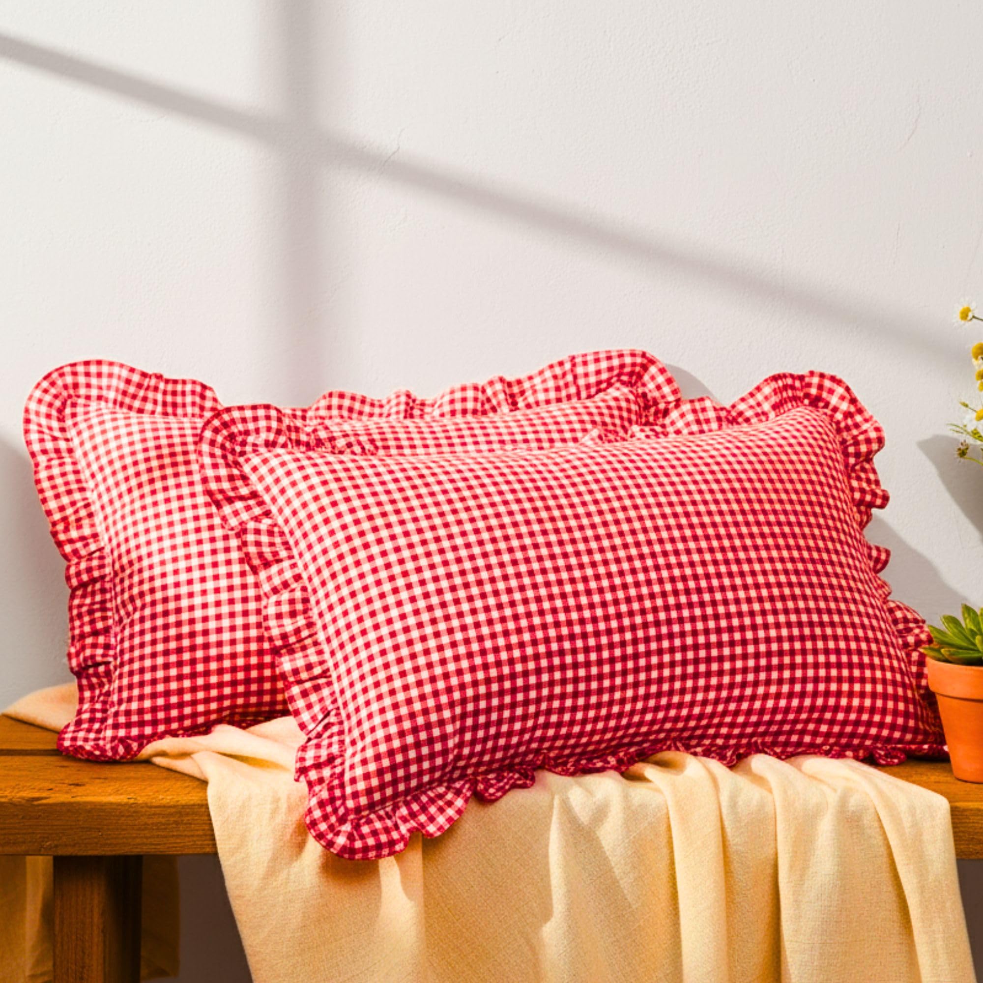Sleepy Threads Cotton Pillow Cover Red Pillow Covers | Pack Of 2 | 27X18 I Rectangular 27X18 Inches, Soft Pillowcase For Home Be