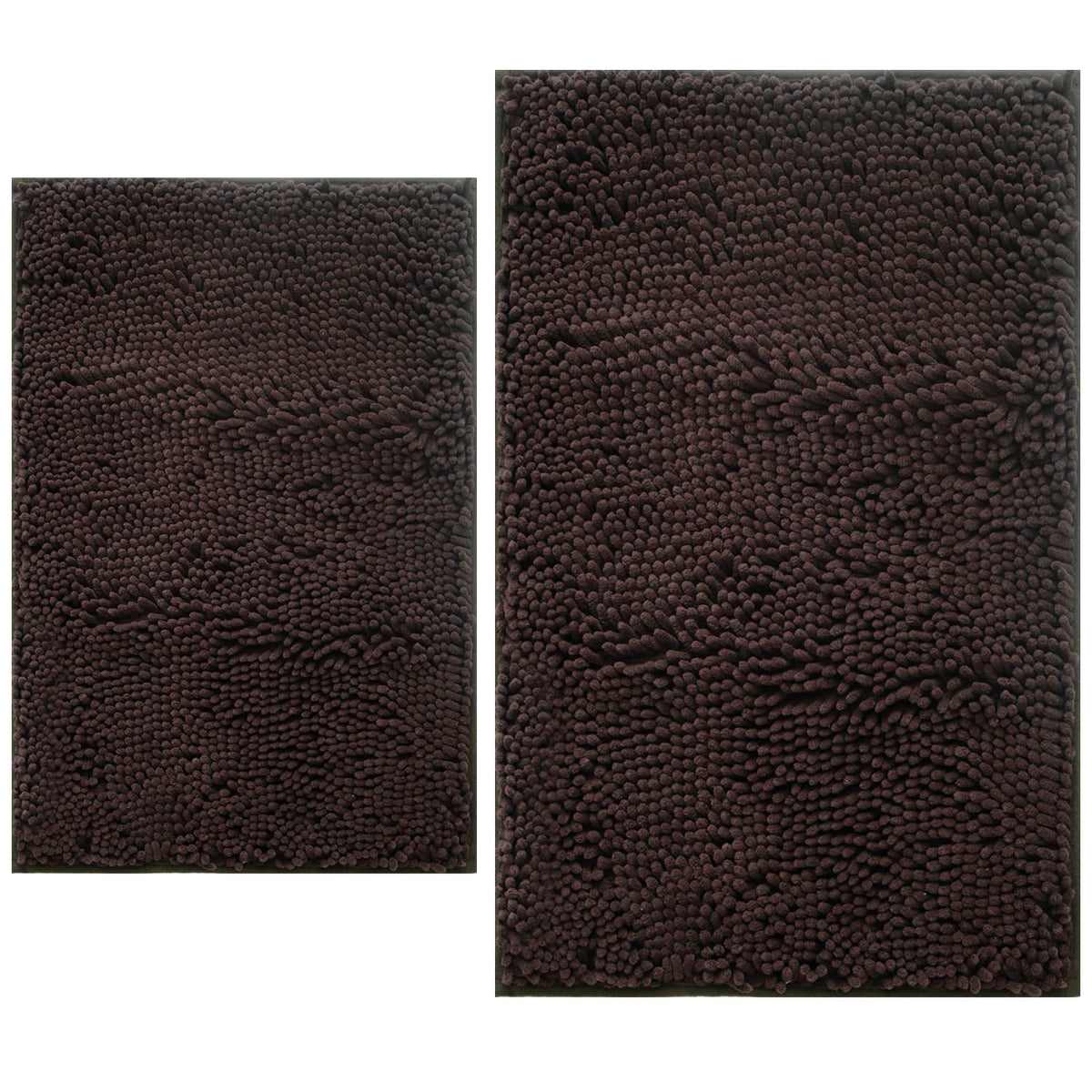 Bathroom Rugs Sets 2 Piece, Extra Soft Chenille Bath Mat Ultra Absorbent Bathroom Rug, Bathroom Mat With Sturdy Pvc Non-Slip Bot