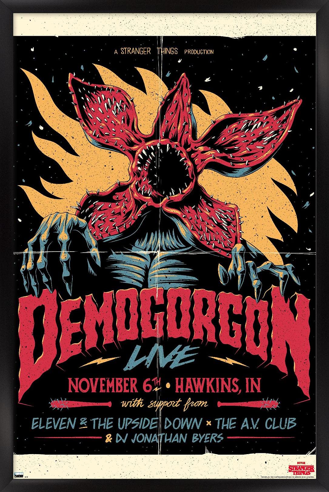 Trends International Netflix Stranger Things - Demogorgon Live Wall Poster, 22.375'' X 34'', Black Framed Version