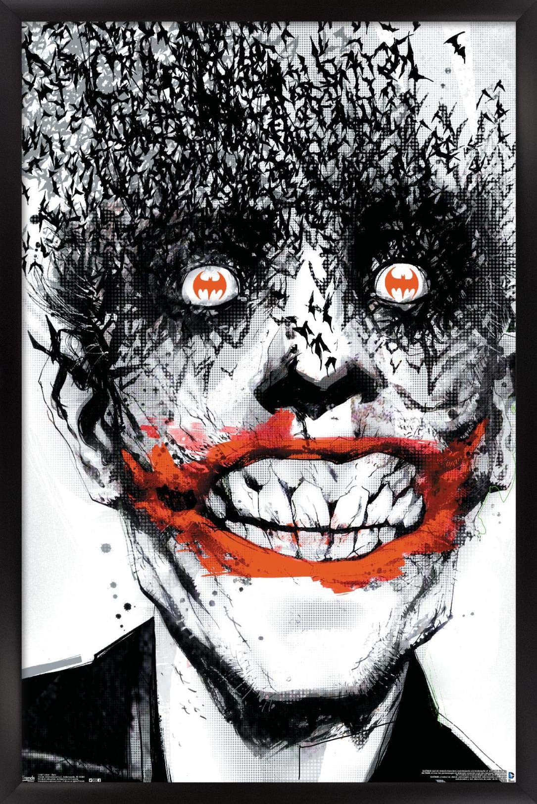Trends International Dc Comics - The Joker - Bats Wall Poster, 22.375'' X 34'', Black Framed Version